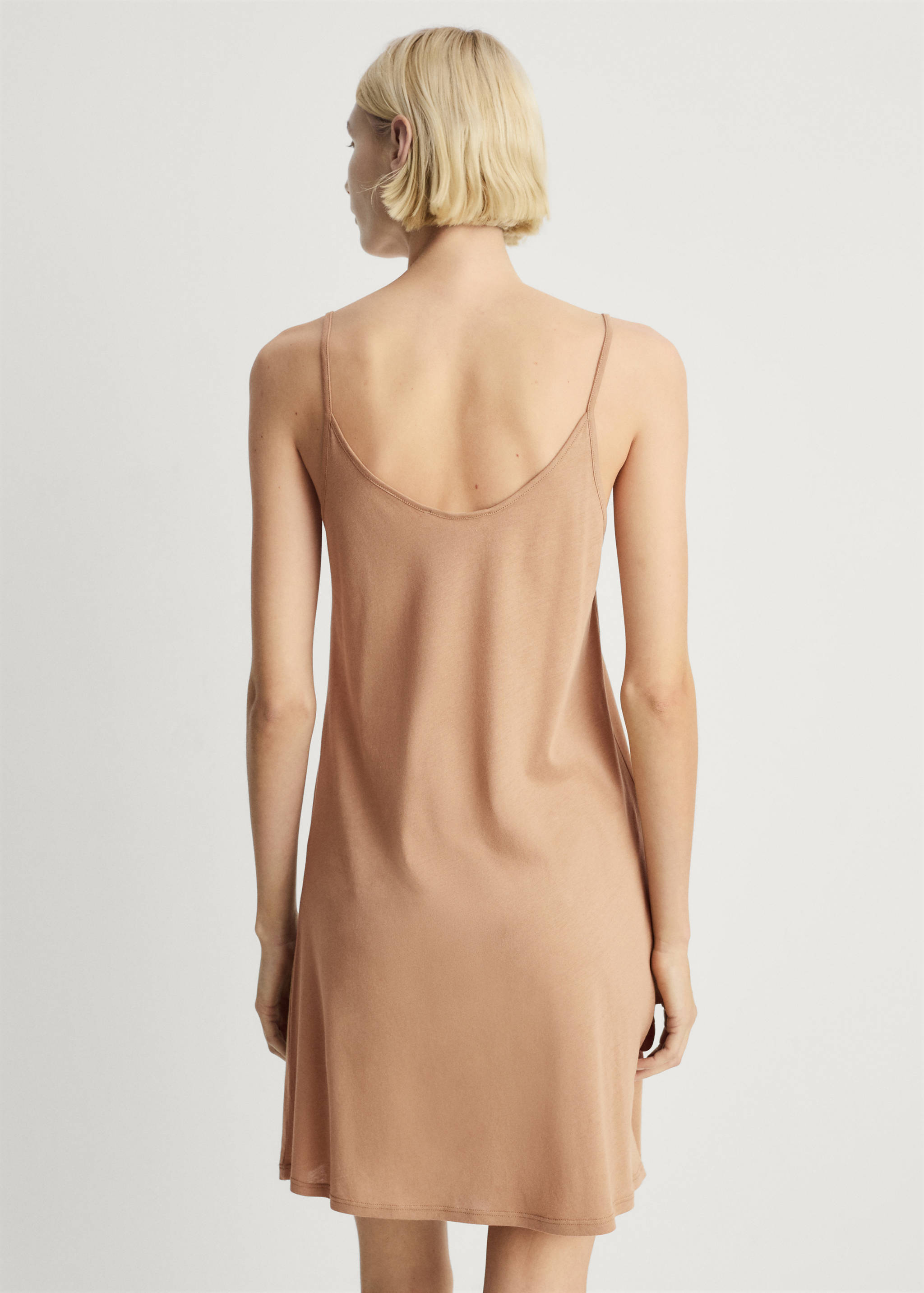 Cotton nightdress with lace trim - Reverse of the article