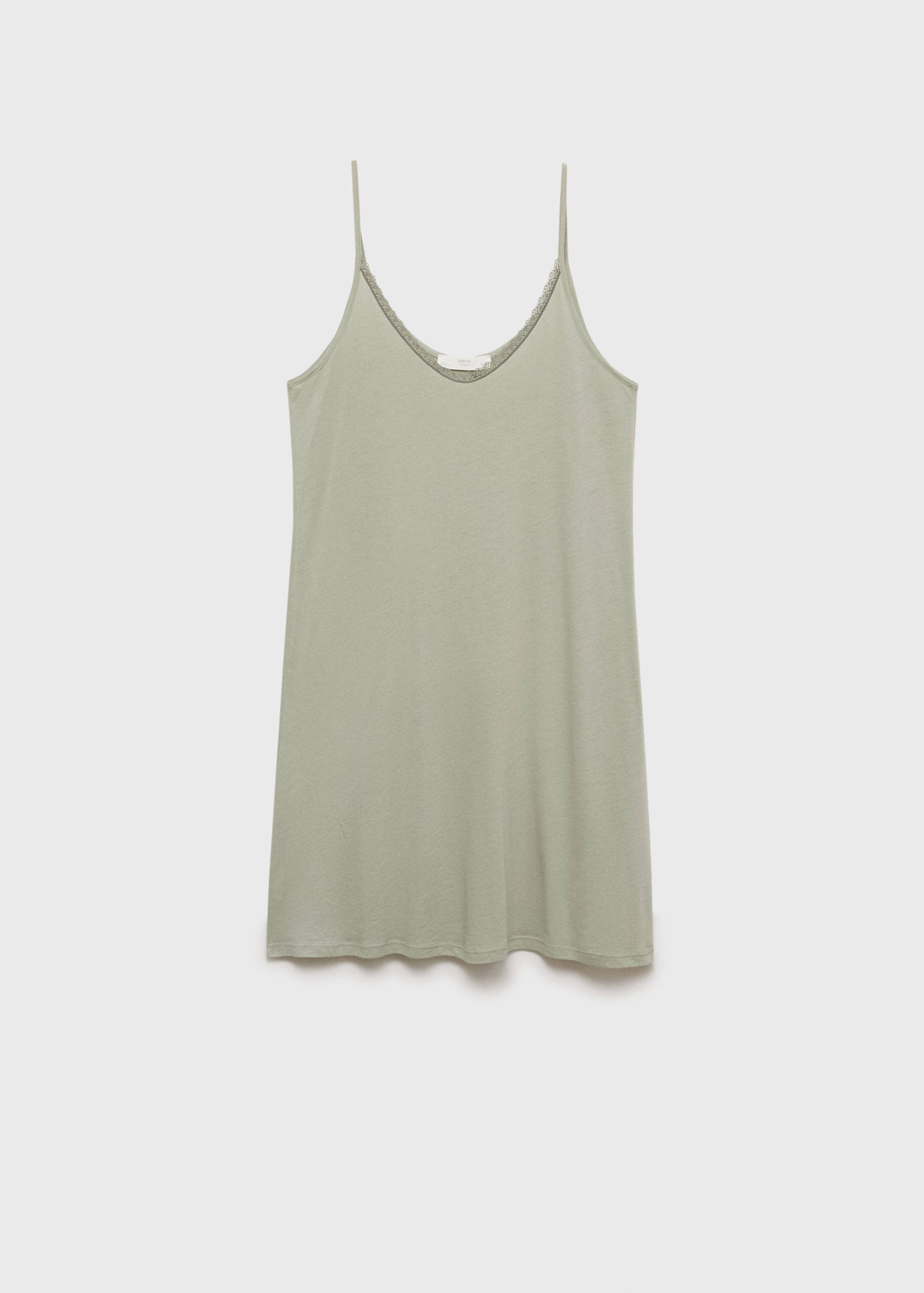 Cotton nightdress with lace trim - Article without model