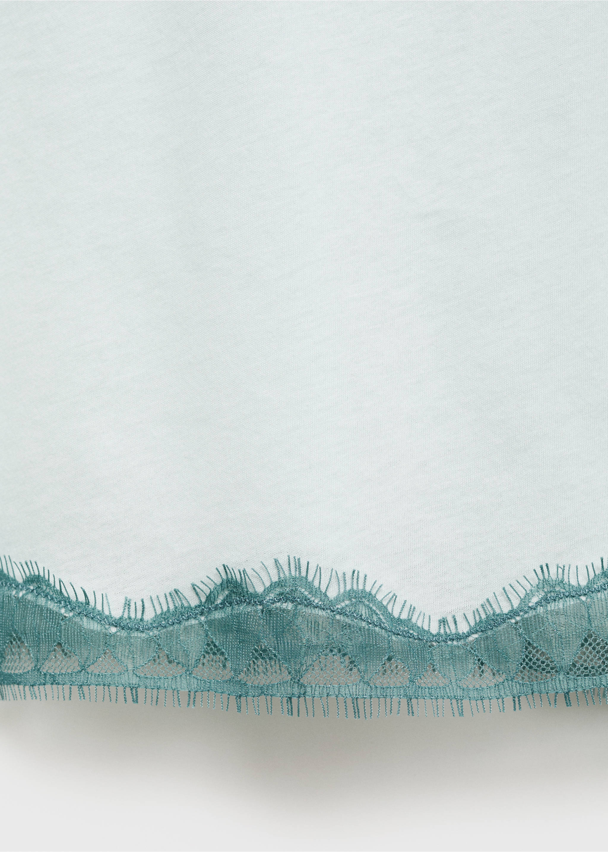 Lace-trimmed nightgown - Details of the article 0, Aqua Green. Ref: 87042940-00.