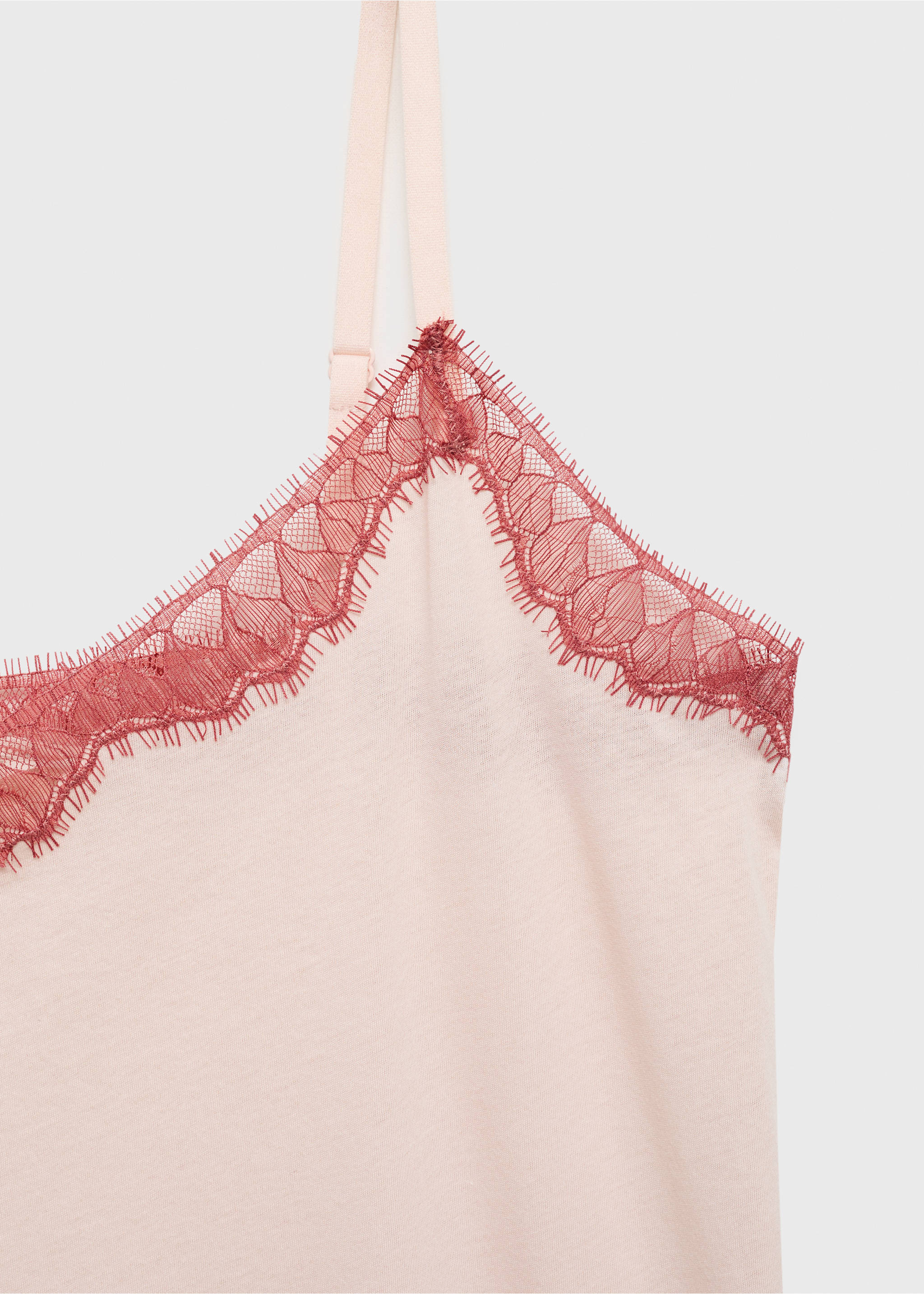 Chemise de nuit finition dentelle - Détail de l'article 8, Rose pastel. Ref: 87042940-00.