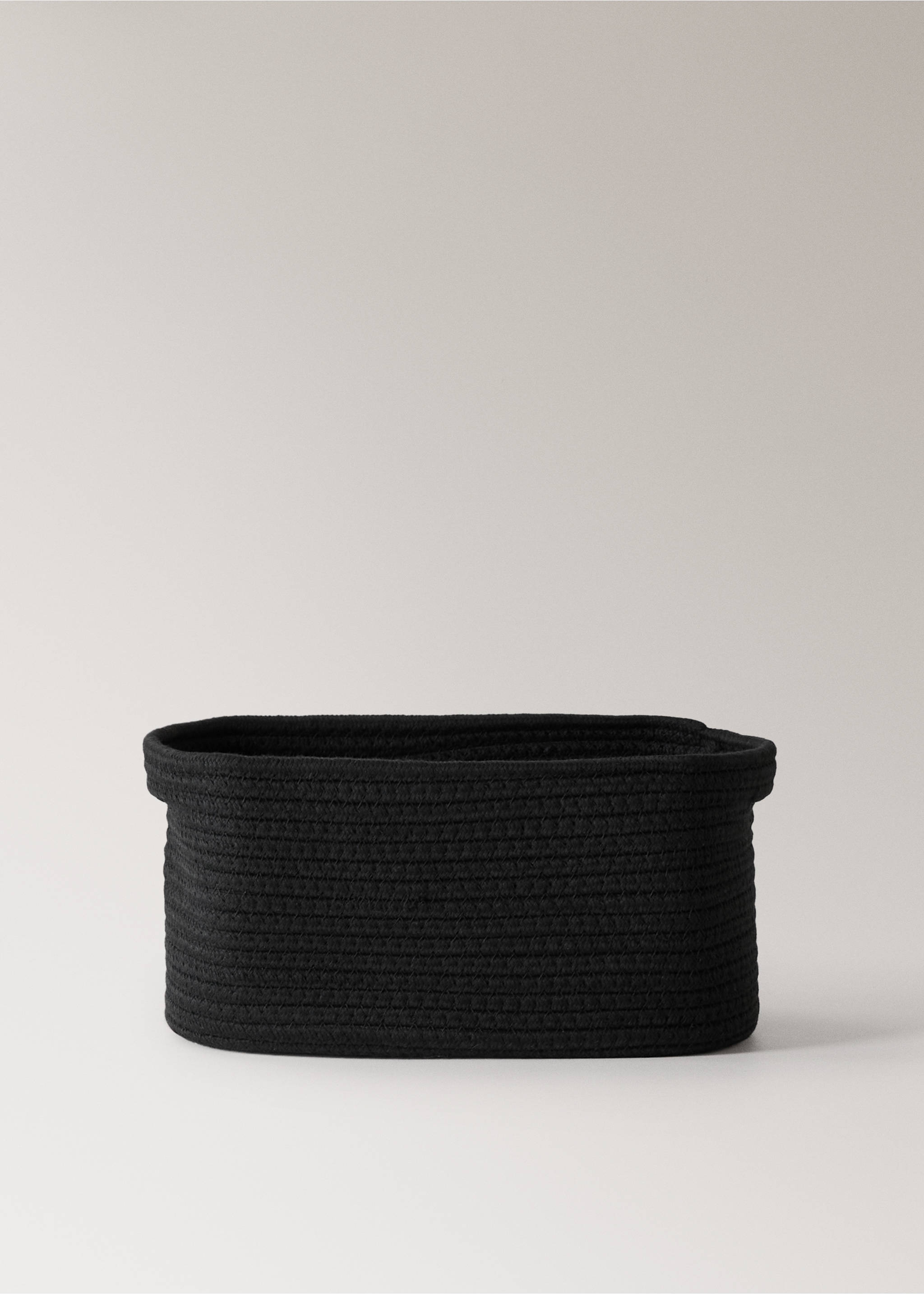 Large rectangular cotton basket - Article without model, Black. Ref: 87042958-00.