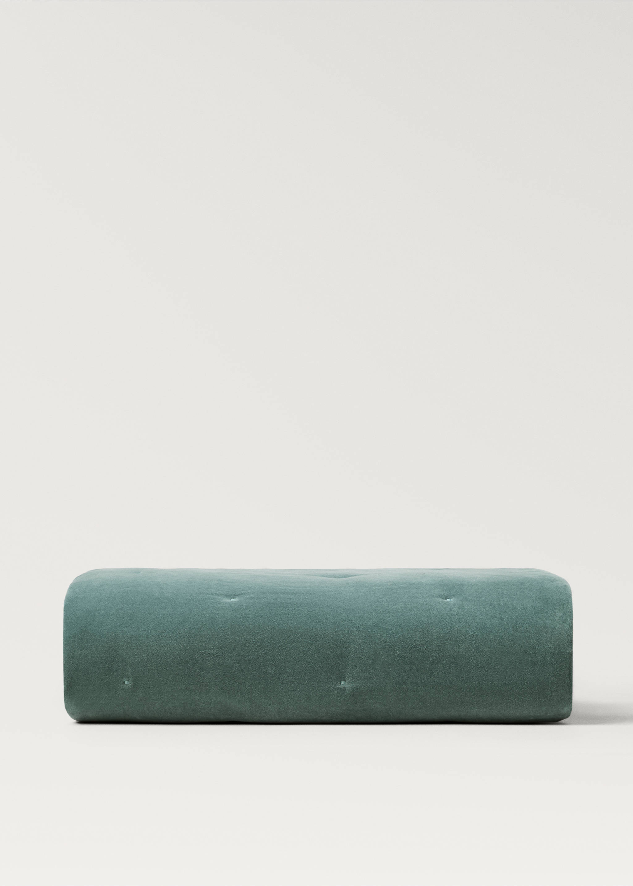 Cotton velvet bedspread for end of bed 85x200 cm - Article without model, Green. Ref: 87042966-00.