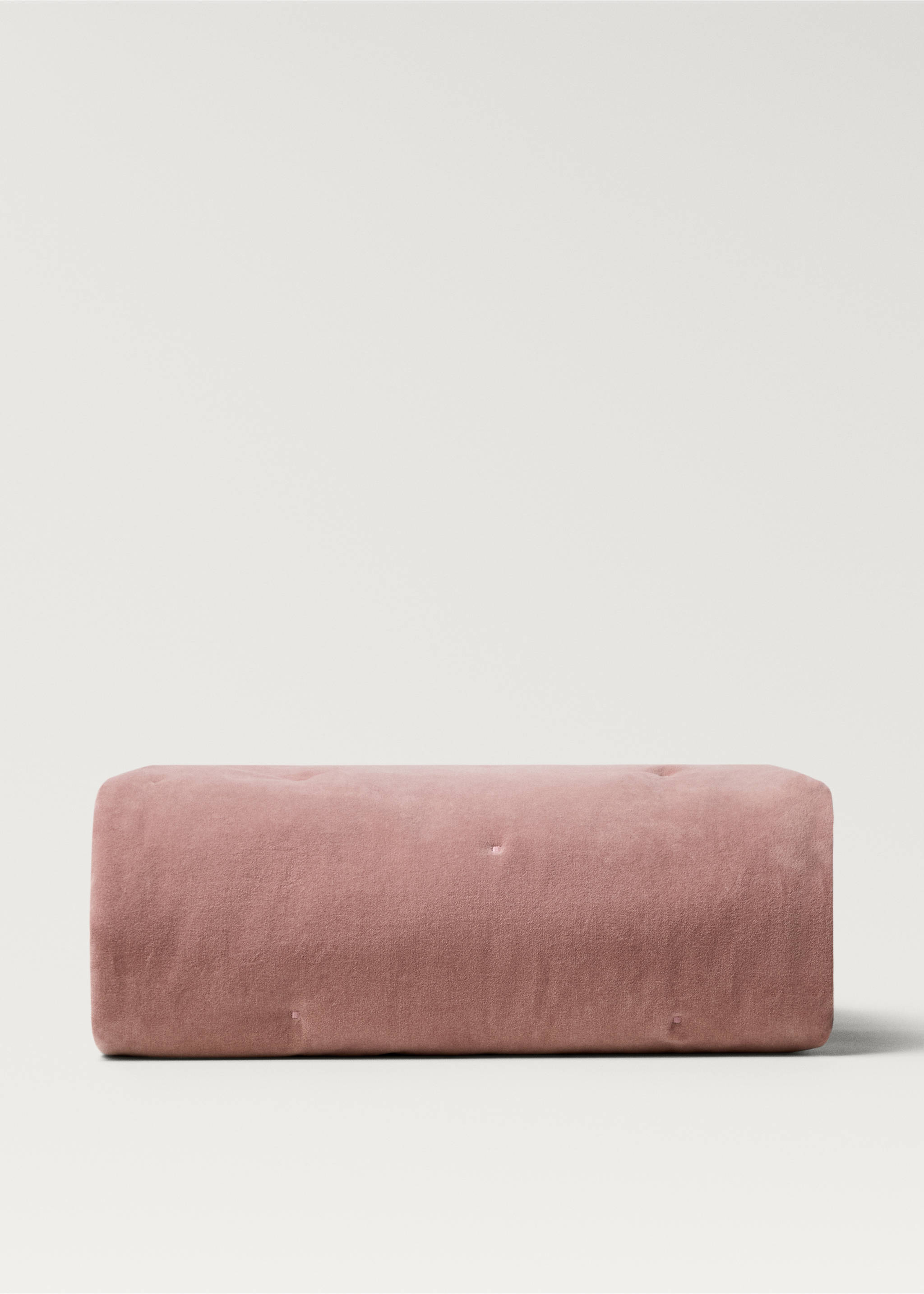 Cotton velvet bedspread for end of bed 85x200 cm - Article without model, Pink. Ref: 87042966-00.