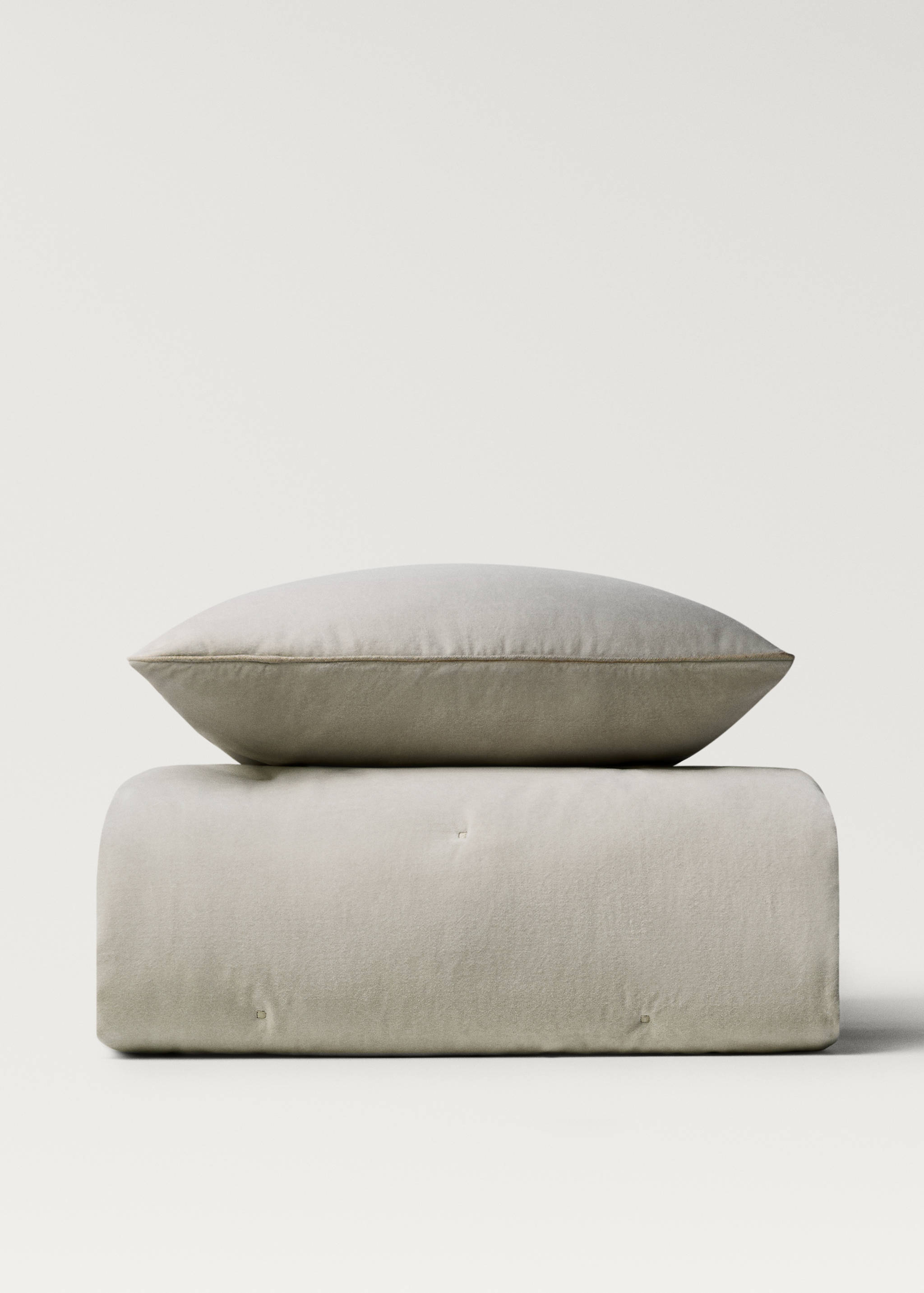 Cotton velvet bedspread for end of bed 85x200 cm - Details of the article 4