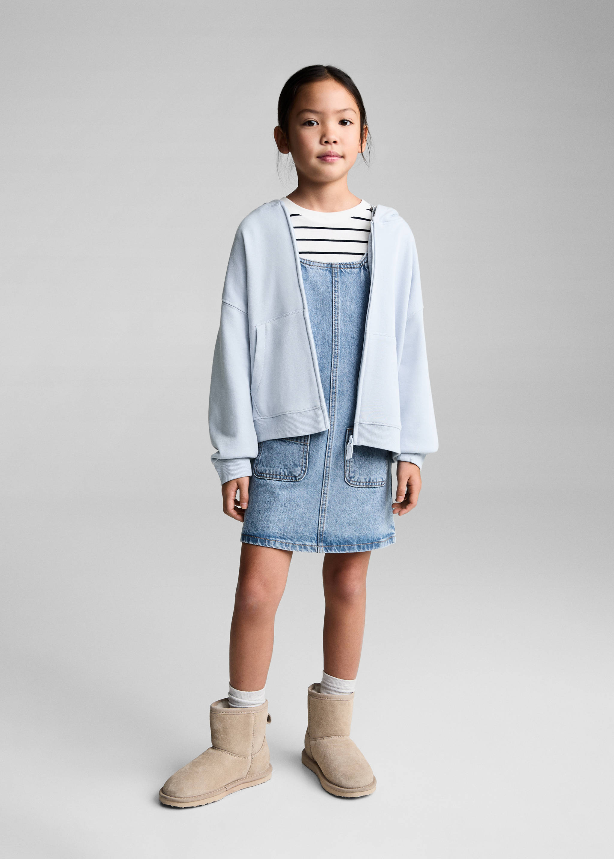 Korta hängselbyxor denim - Allmän bild