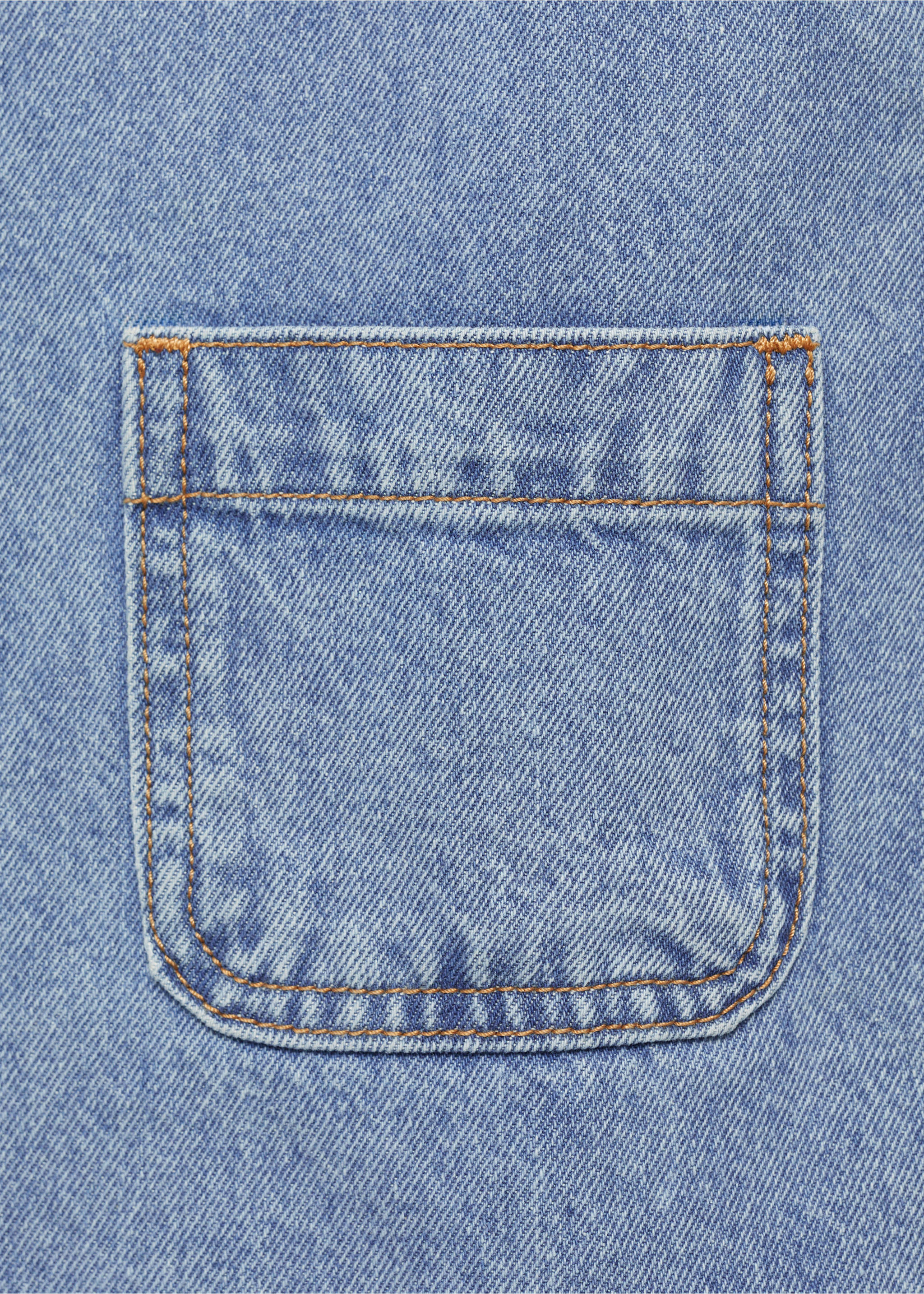 Robe chasuble courte en jean - Détail de l'article 0, Bleu moyen. Ref: 87043270-00.