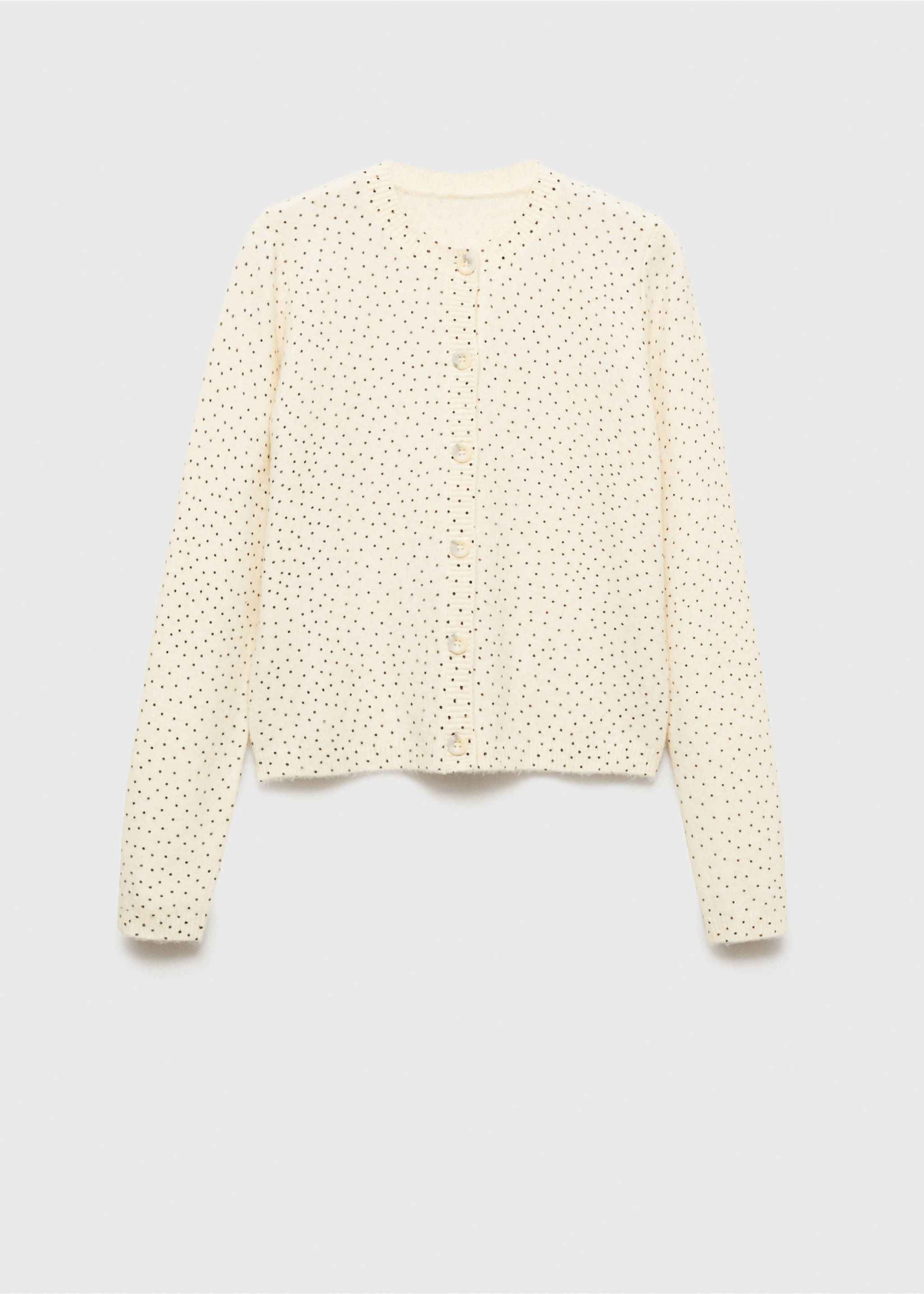 Polka-dot knitted cardigan - Article without model, Ecru. Ref: 87043271-00.