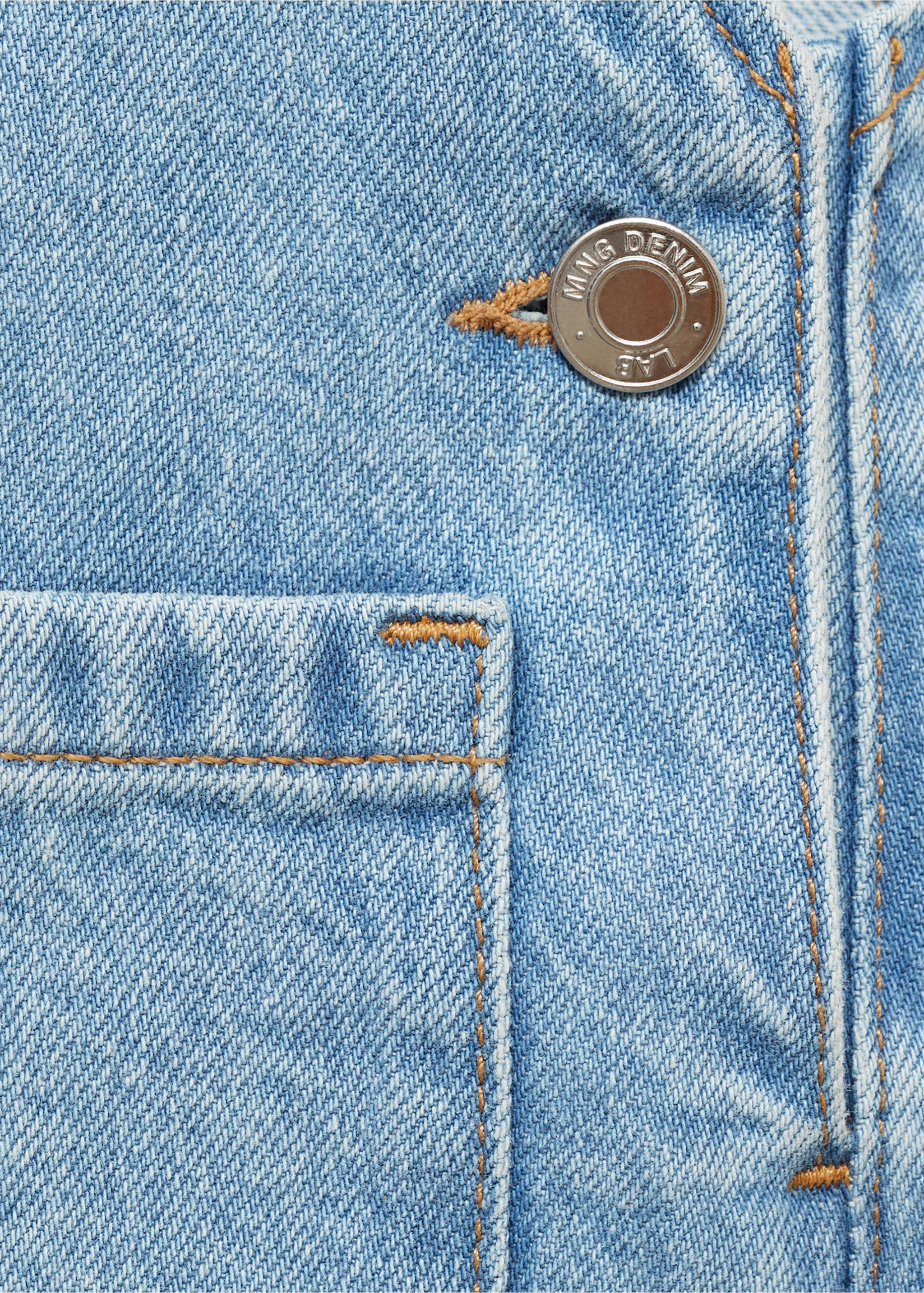 Long denim dungarees - Details of the article 8, Medium Blue. Ref: 87043273-00.