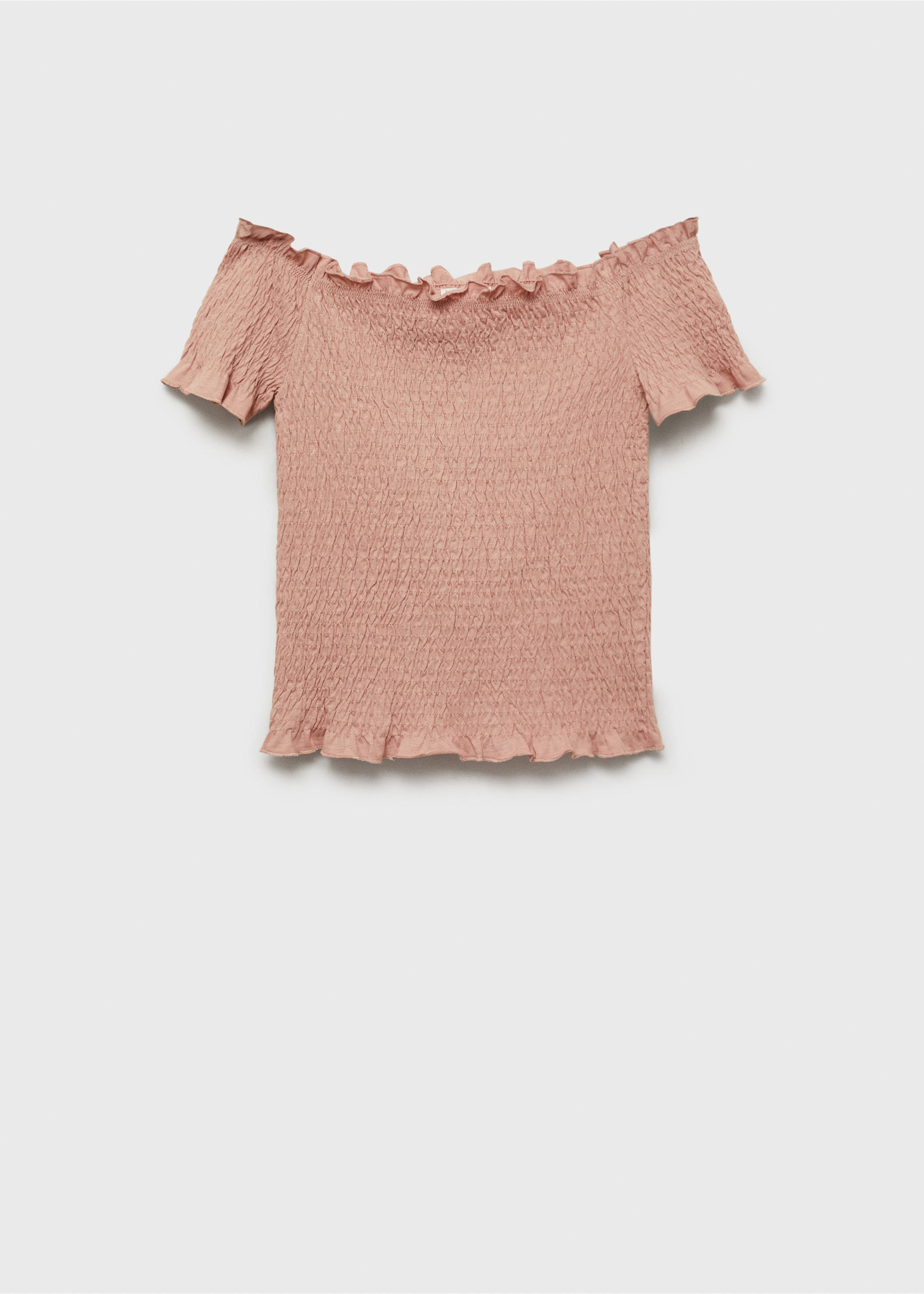 Ruched strapless top - Article without model, Pale Pink. Ref: 87043274-00.