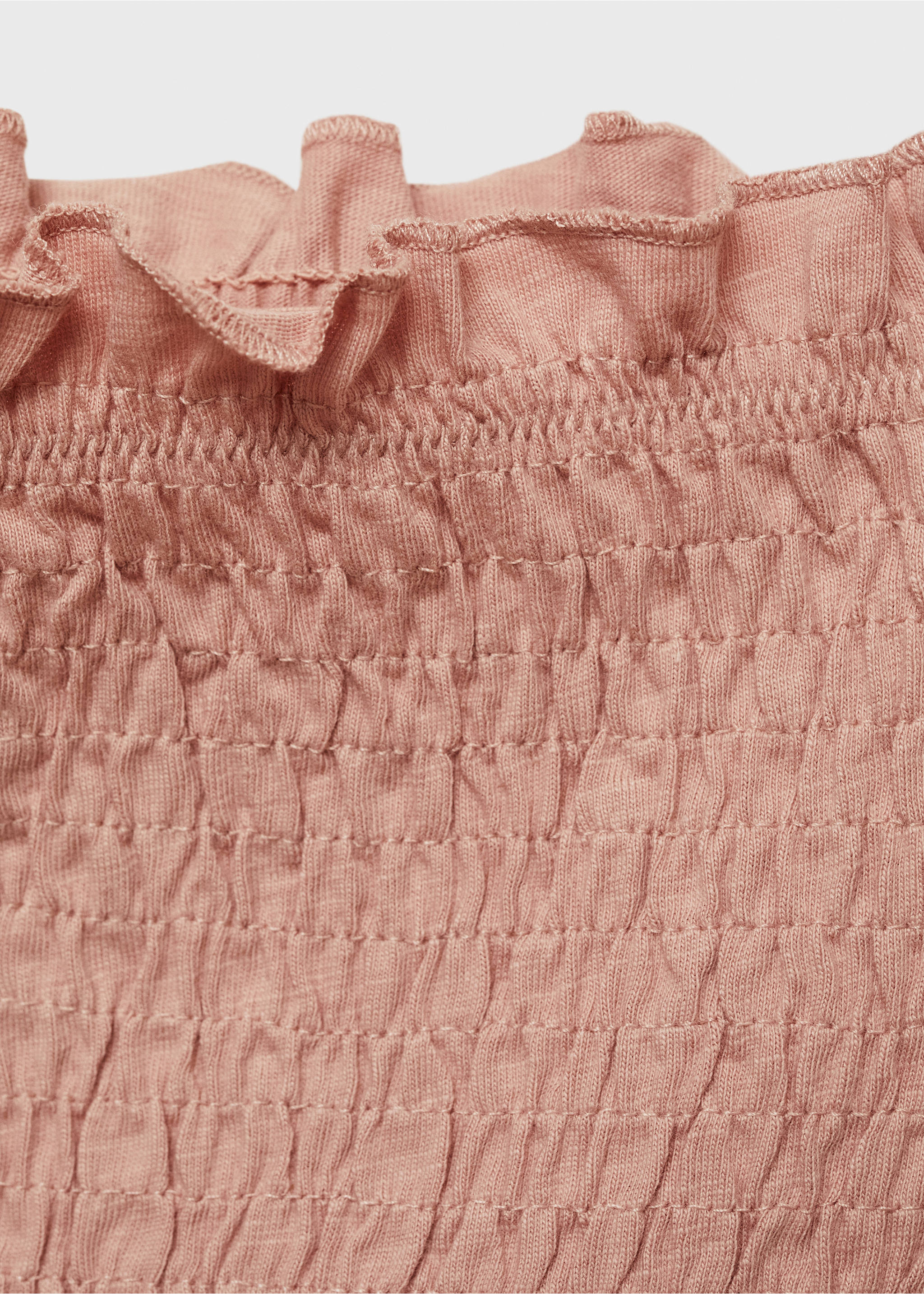 Ruched strapless top - Details of the article 8, Pale Pink. Ref: 87043274-00.