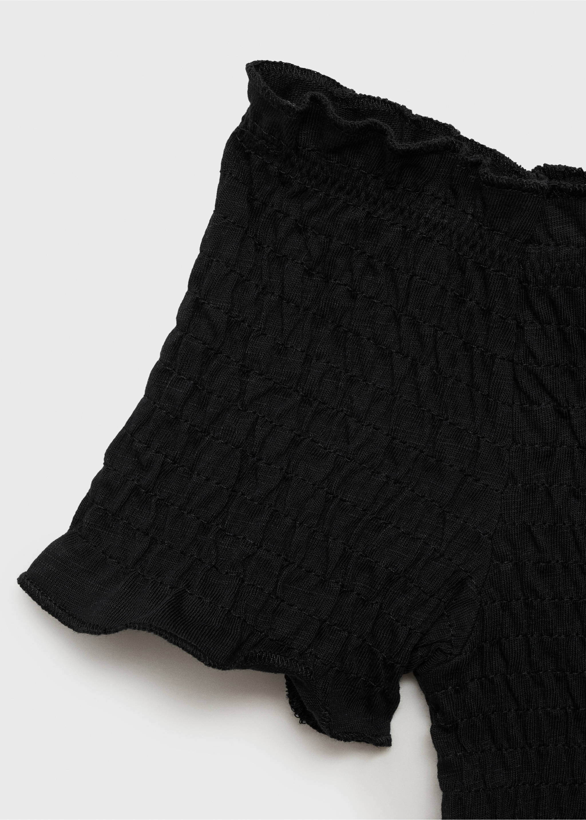 Schulterfreies Top mit Raffdetails - Detail des Artikels 0, Schwarz. Ref: 87043274-00.
