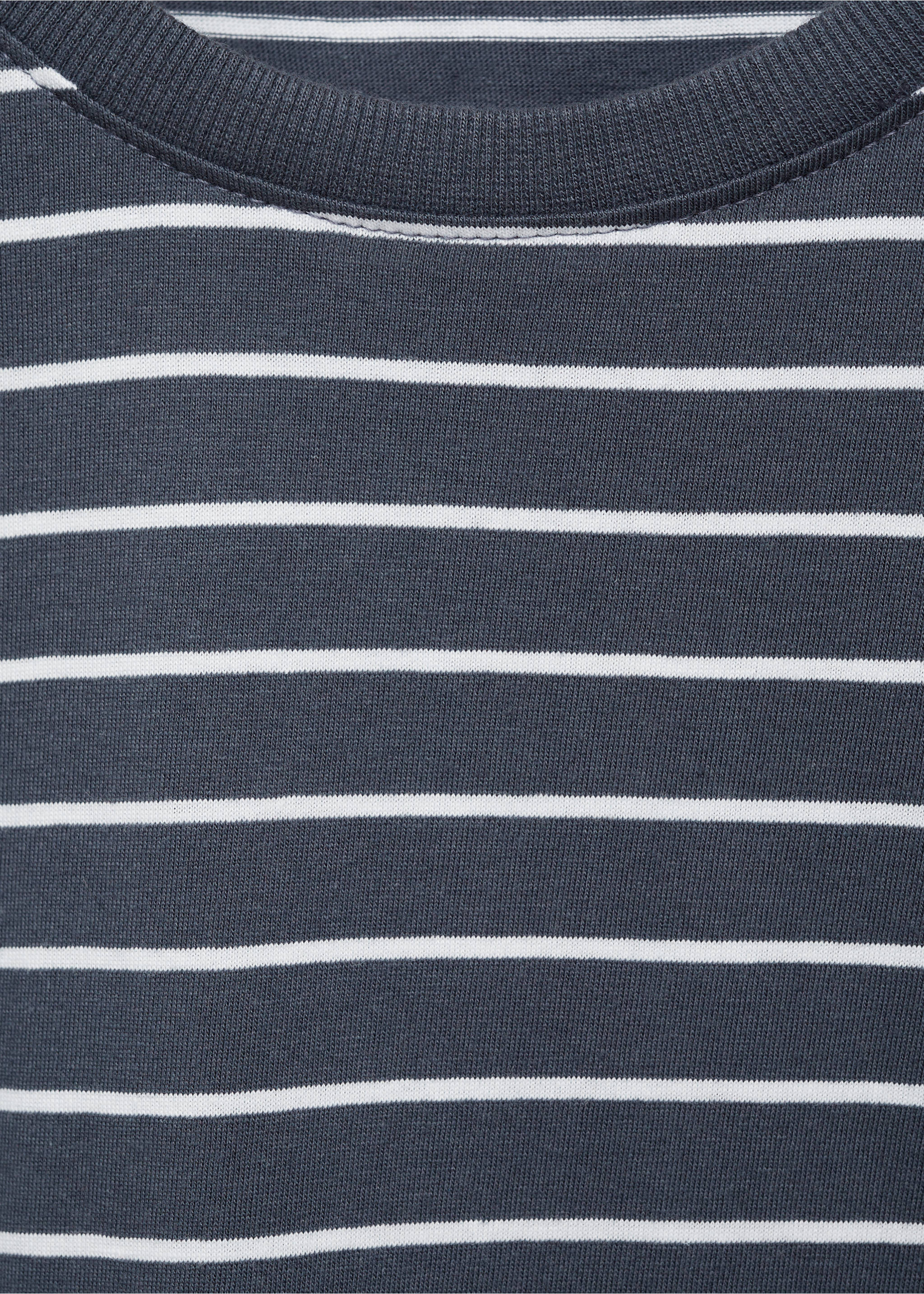 Striped cotton T-shirt - Details of the article 8, Dark Grey. Ref: 87043277-00.