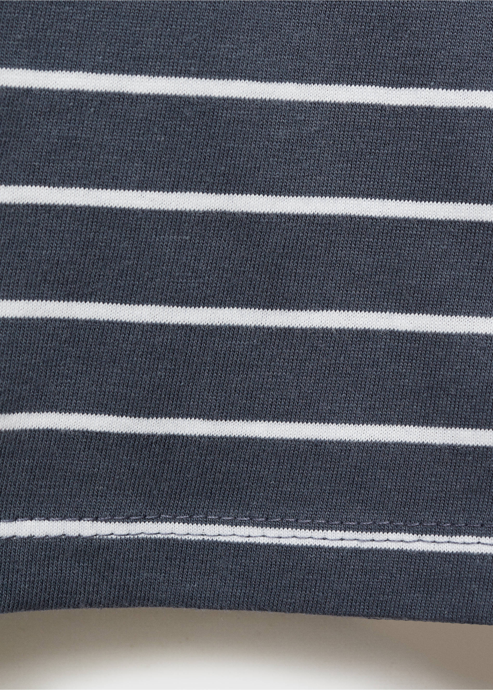 Striped cotton T-shirt - Details of the article 0, Dark Grey. Ref: 87043277-00.