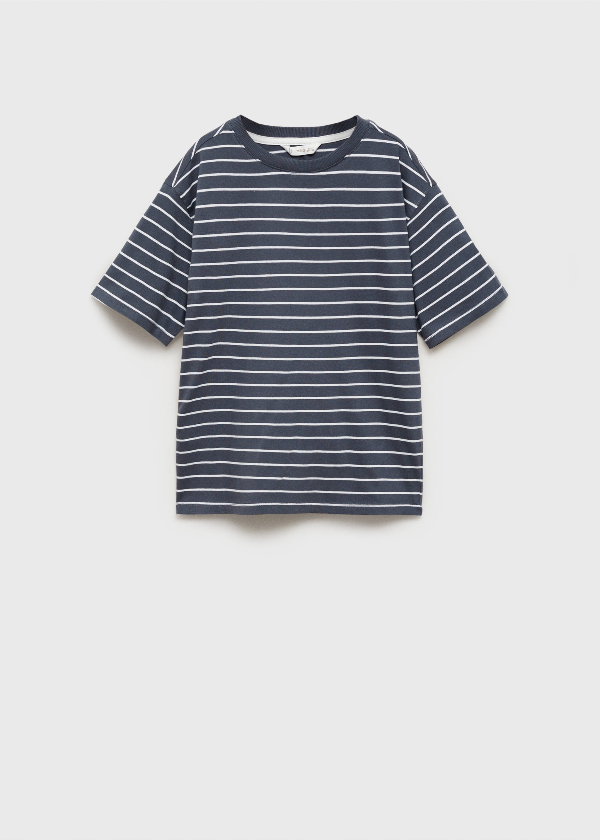 Striped cotton T-shirt - Article without model, Dark Grey. Ref: 87043277-00.