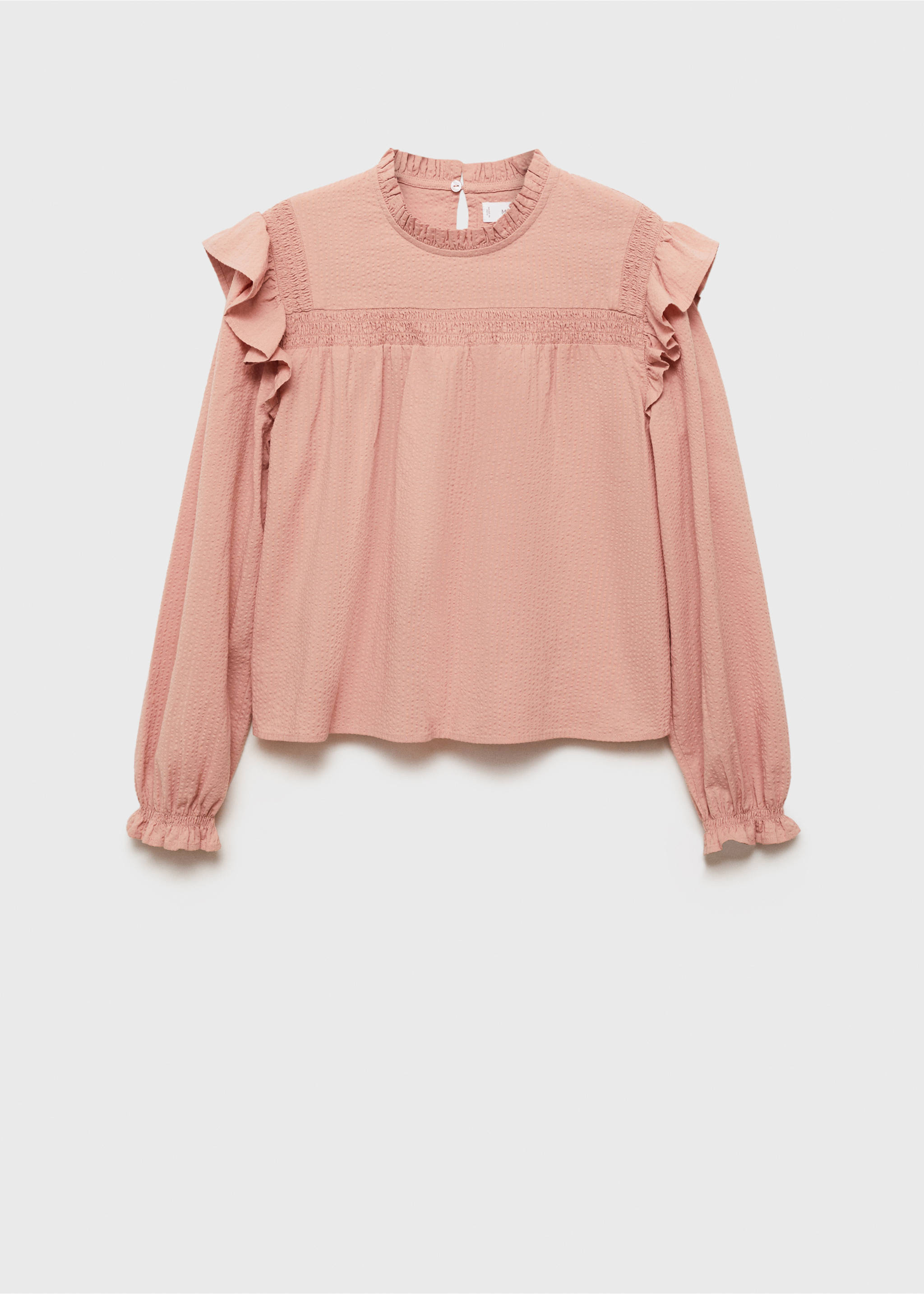 Bluzka bawełniana z teksturą - Artykuł bez modela/modelki, Pastelowy róż. Ref: 87043279-00.
