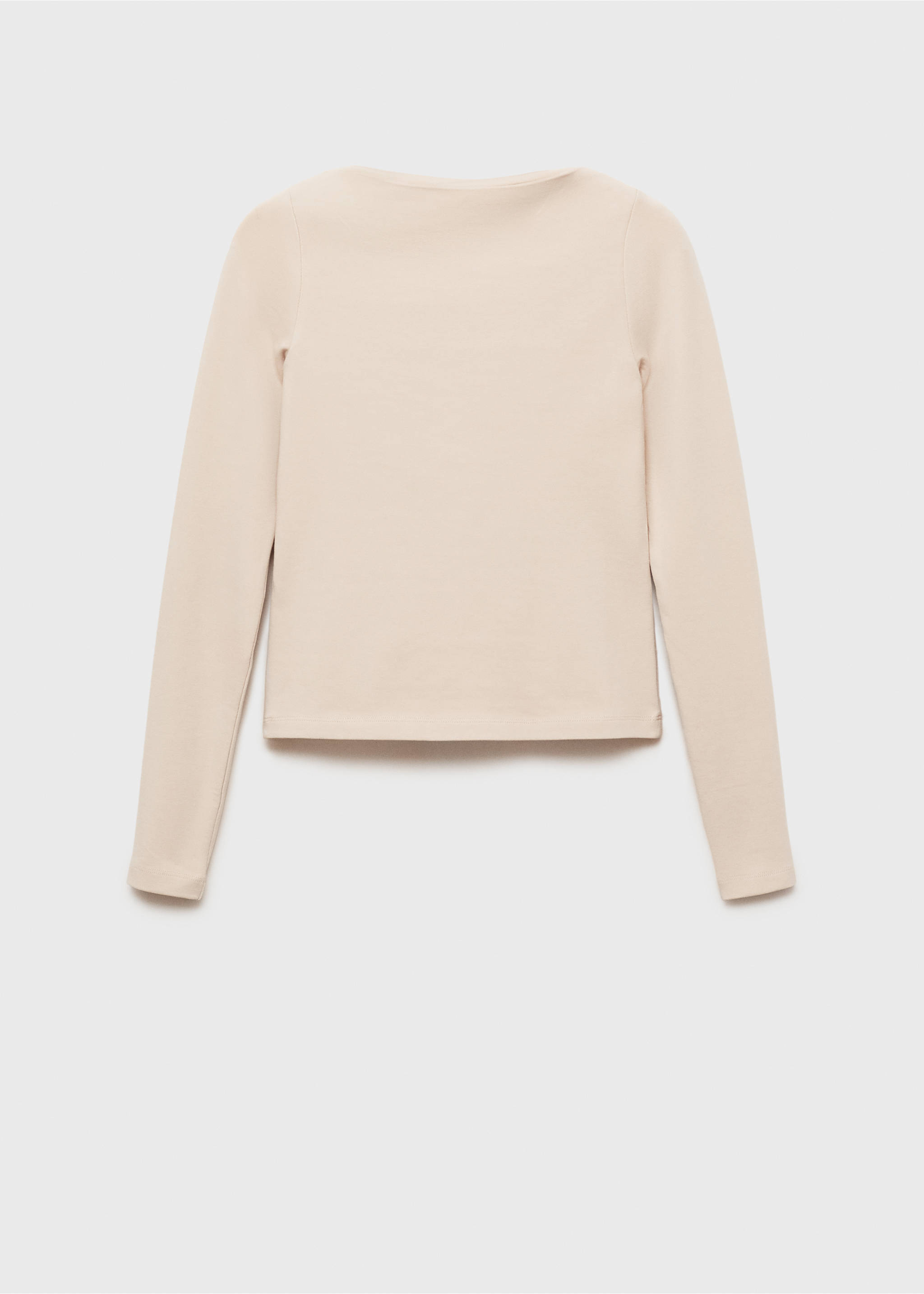 Cotton boat neck t-shirt - Article without model, Light/Pastel Grey. Ref: 87043281-00.