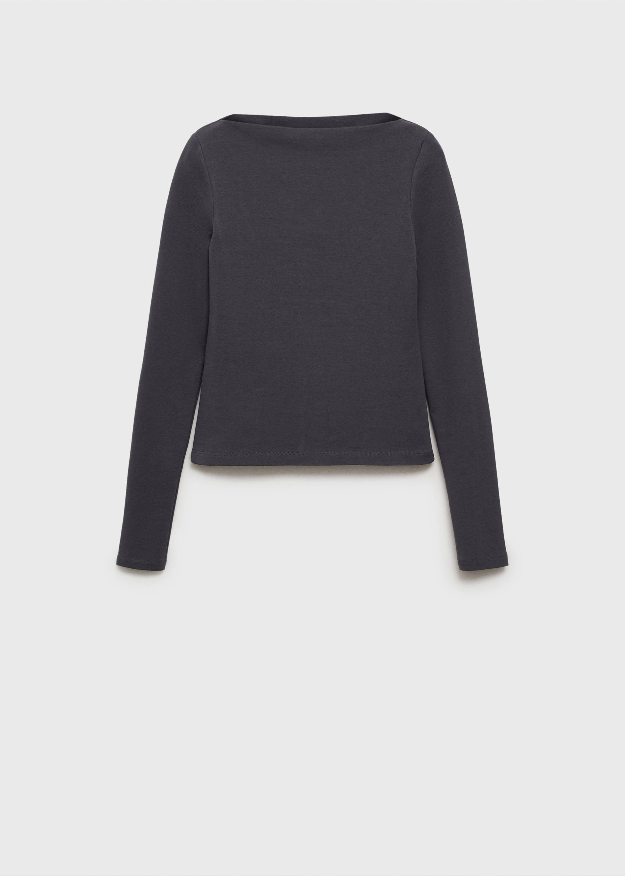 Cotton boat neck t-shirt - Article without model, Charcoal. Ref: 87043281-00.