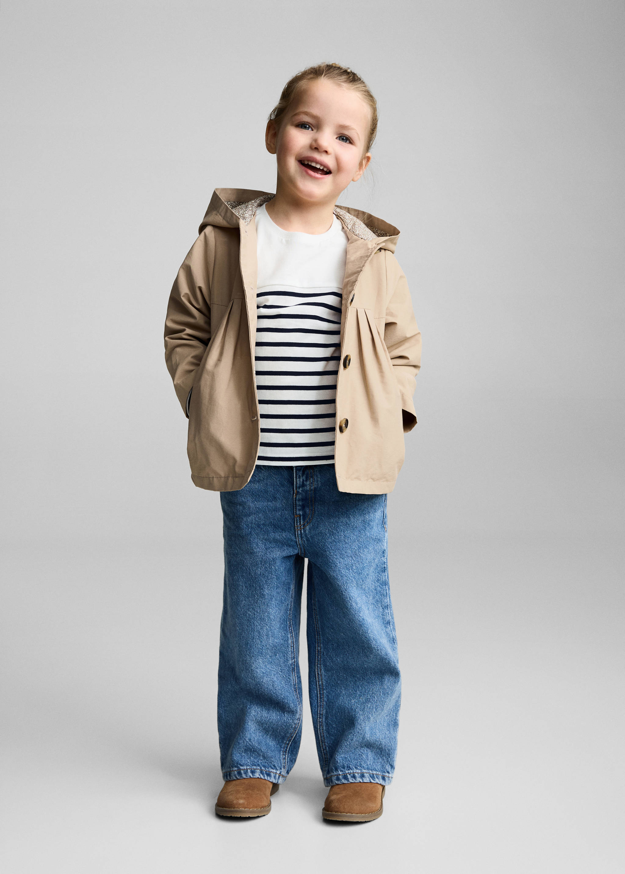 Gestreept T-shirt met lange mouwen - Overzichtstekening