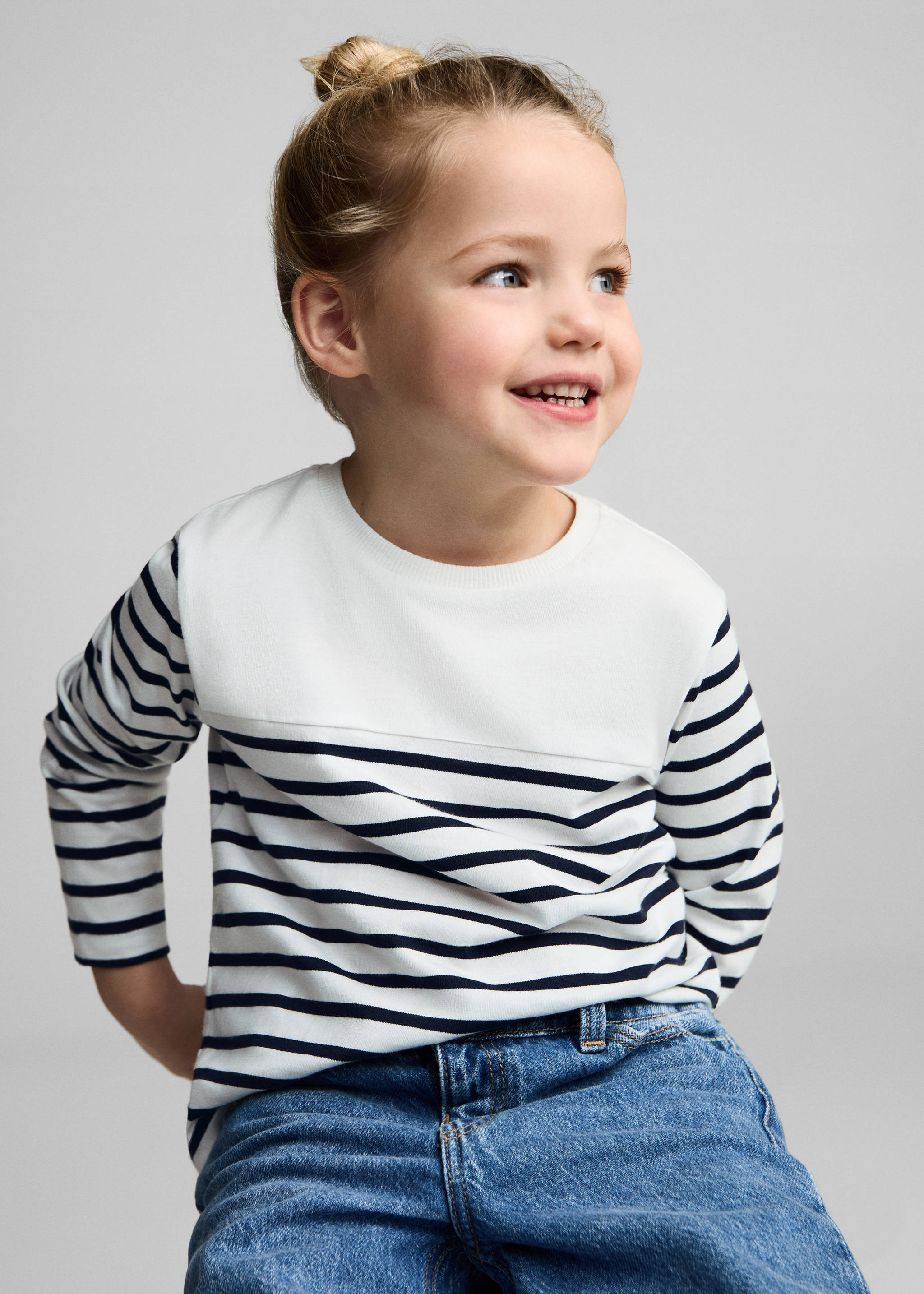 Gestreept T-shirt met lange mouwen - Detail van het artikel 1