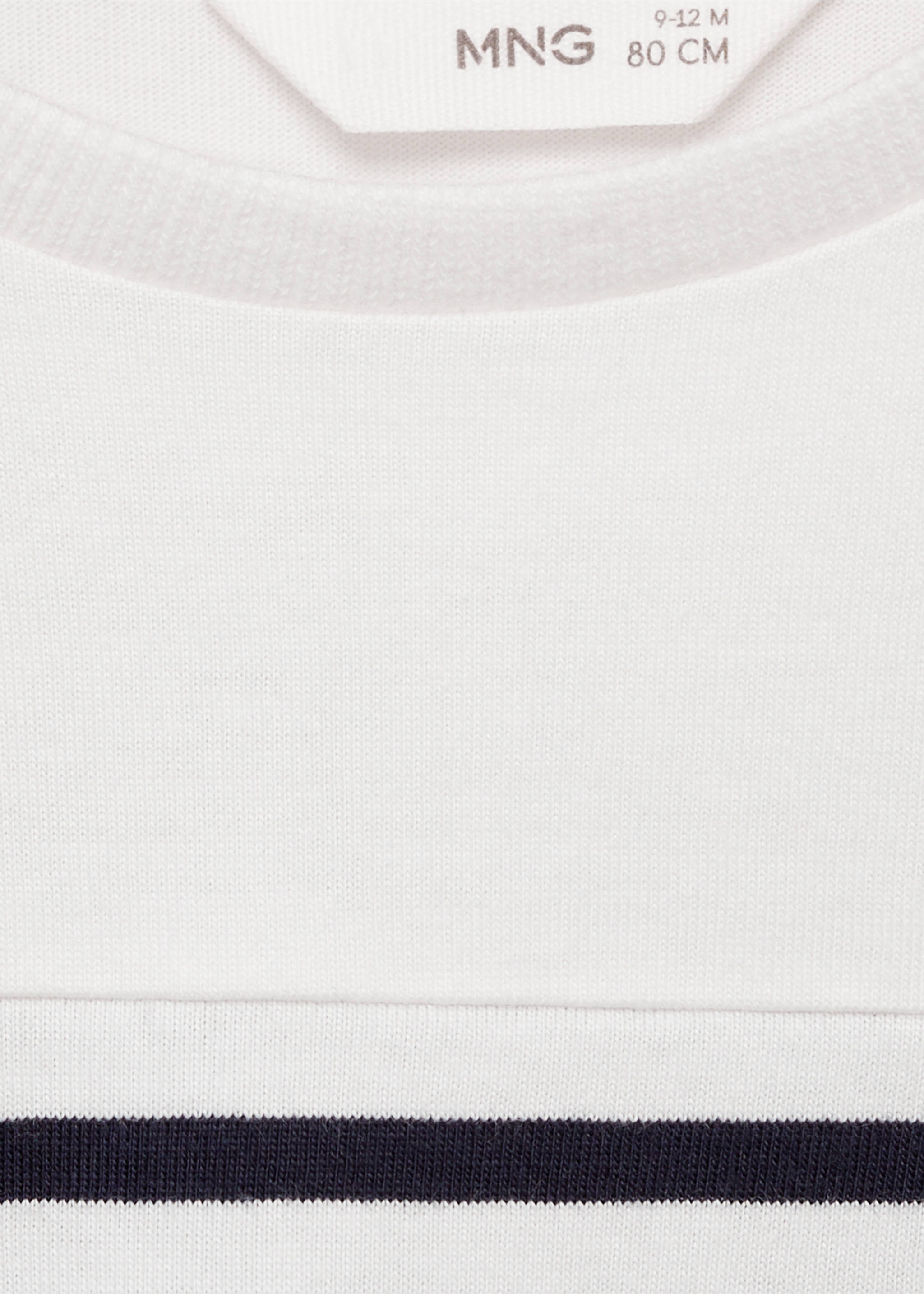 Langärmliges T-Shirt mit Streifen - Detail des Artikels 8, Cremeweiß. Ref: 87043284-00.