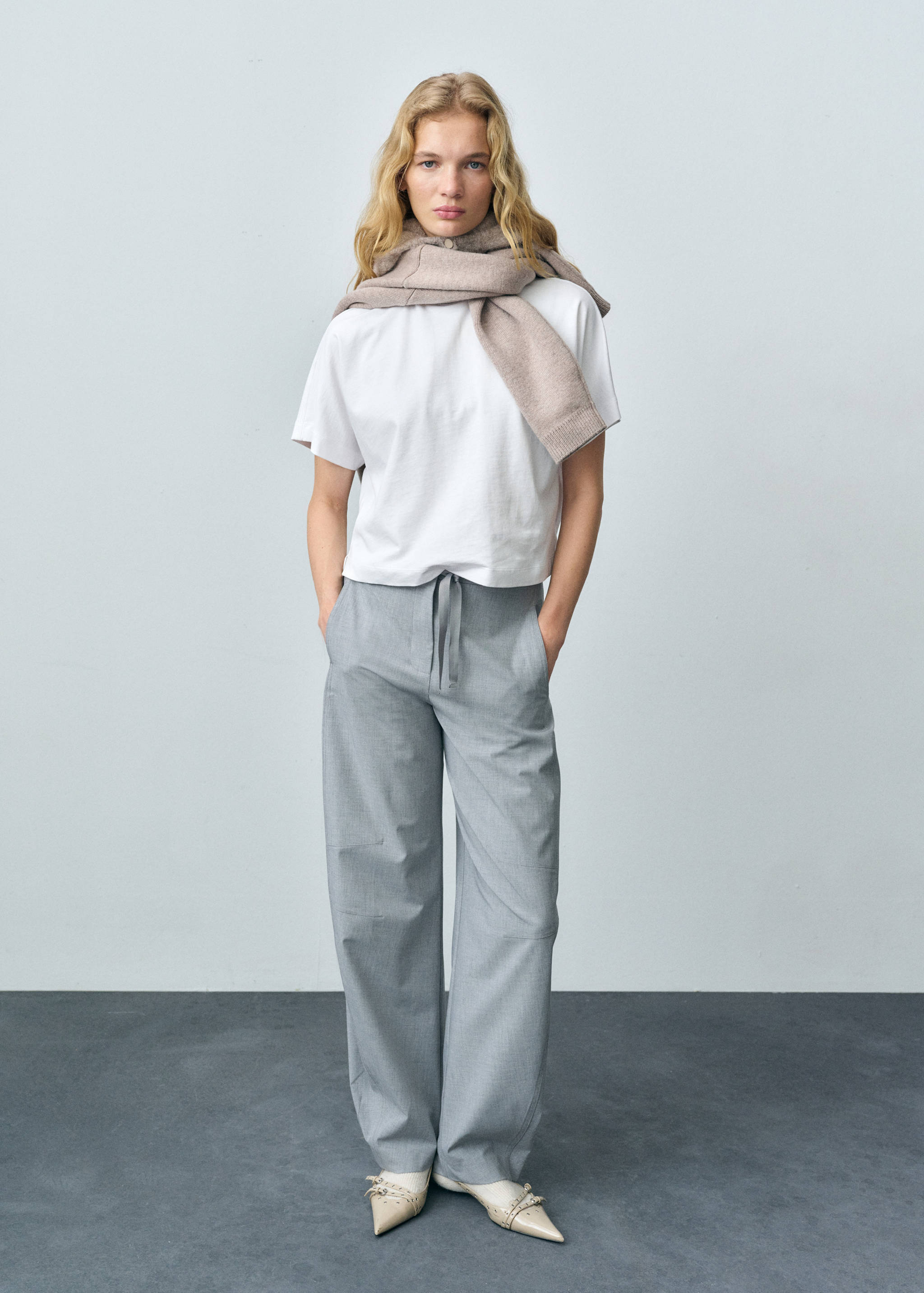 Katoenen T-shirt met korte mouwen - Overzichtstekening