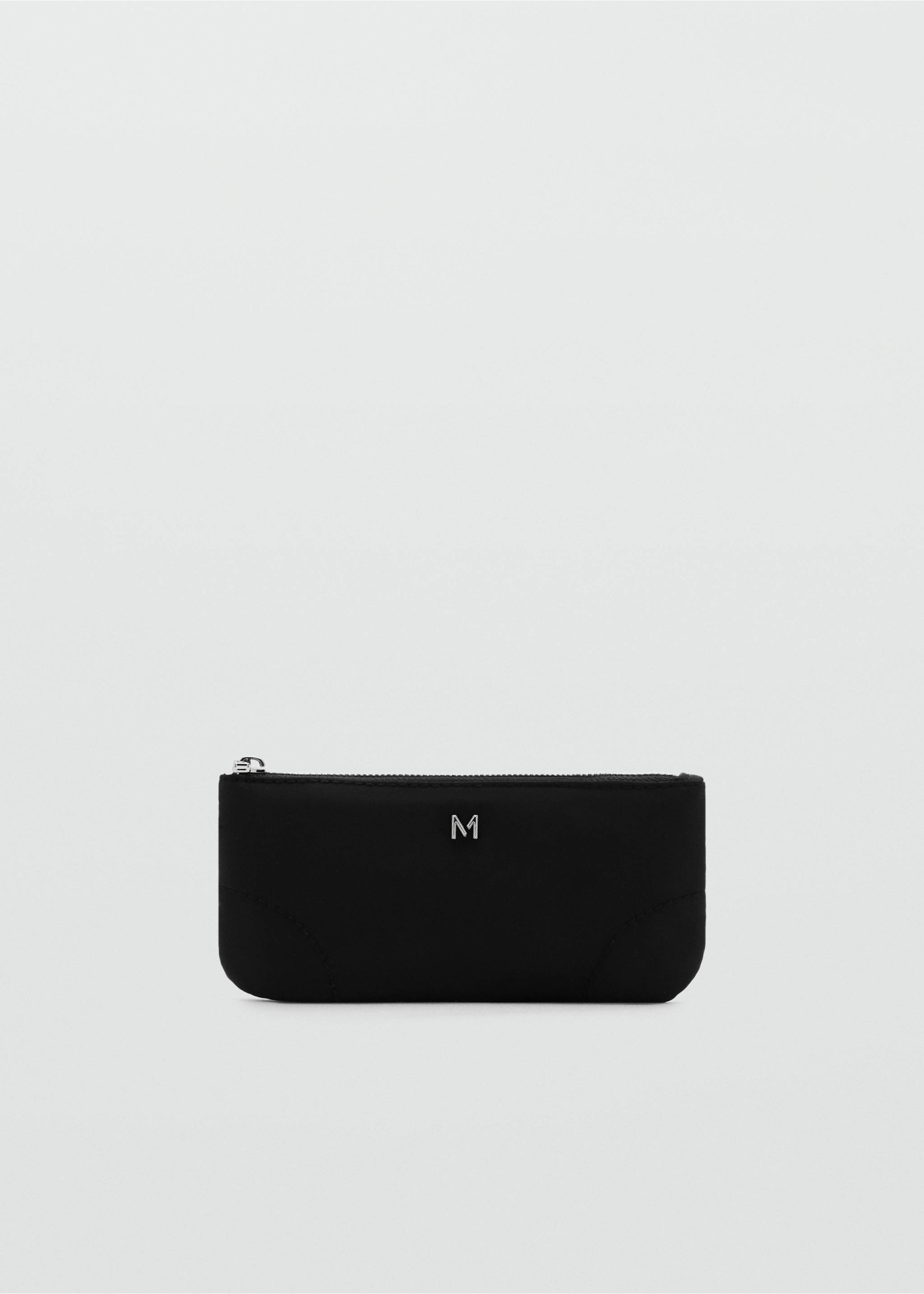 Zipped nylon cosmetics bag - Article without model, Black. Ref: 87043286-00.
