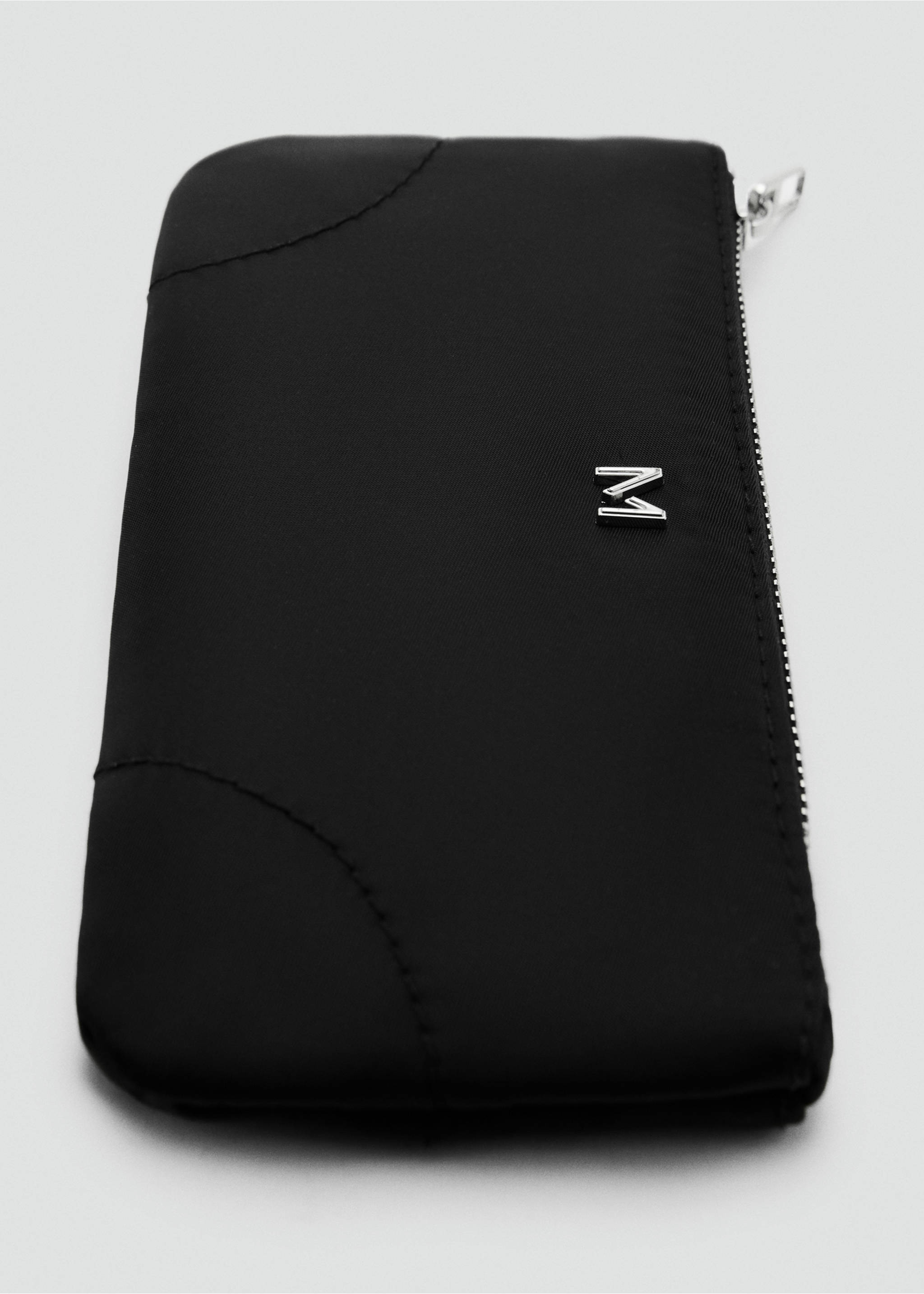 Zipped nylon cosmetics bag - Medium plane, Black. Ref: 87043286-00.