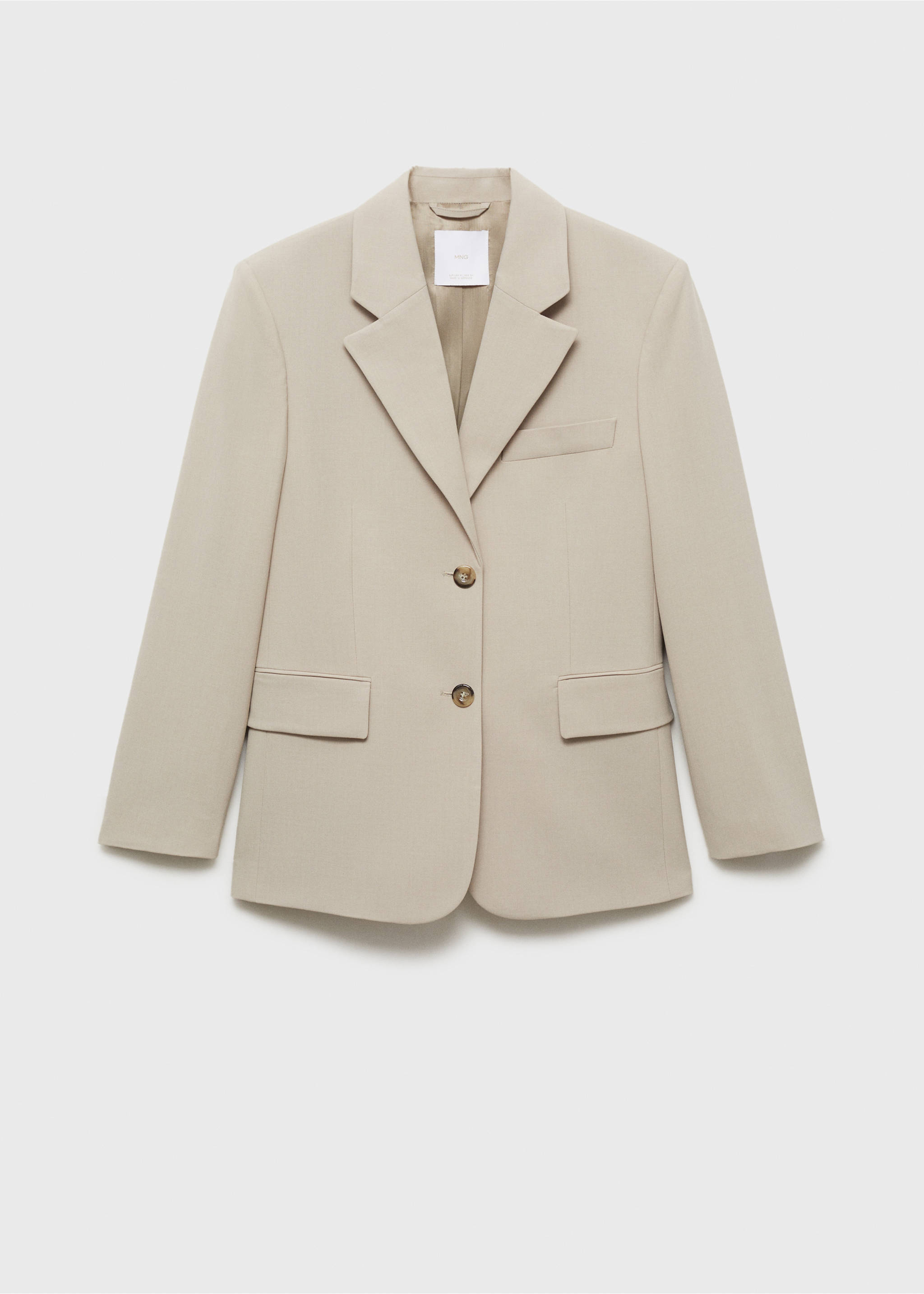 Structured straight-fit jacket - Article without model, Beige. Ref: 87043288-00.
