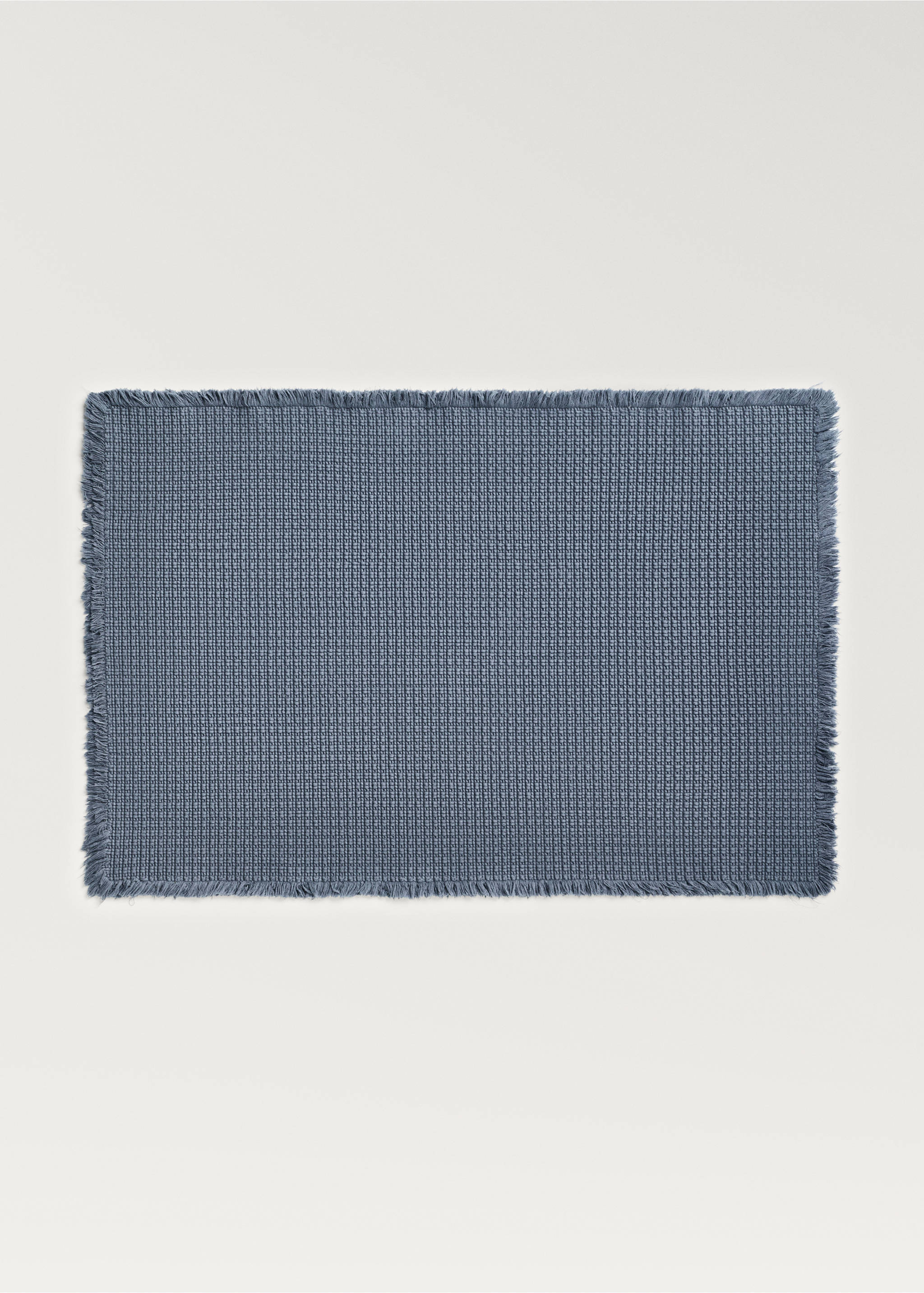 Geometric fringed bath rug - Article without model, Blue. Ref: 87043299-00.