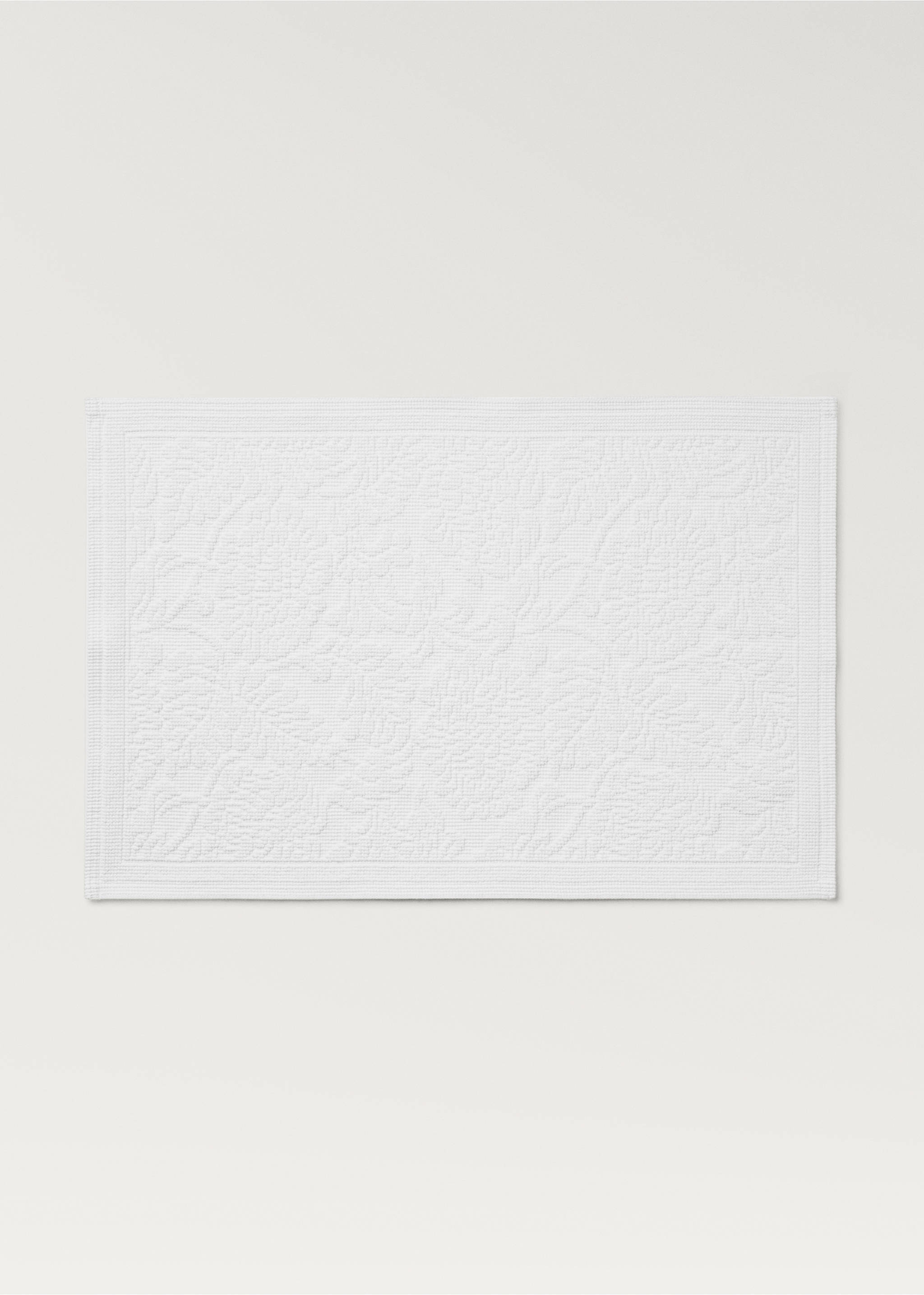Tapis de bain en jacquard fleuri - Article sans modèle, Blanc. Ref: 87043301-00.