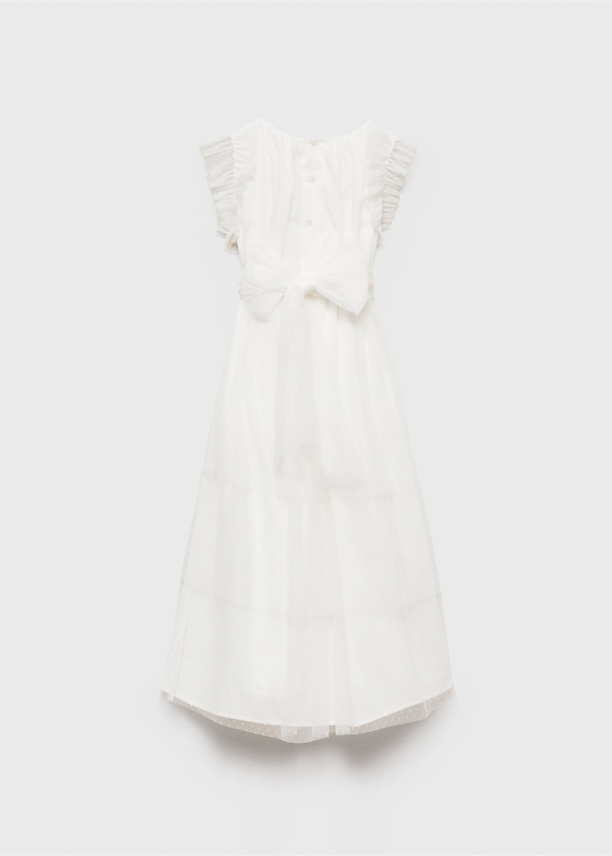 Ruffle plumeti dress - Reverse of the article, White. Ref: 87043636-00.