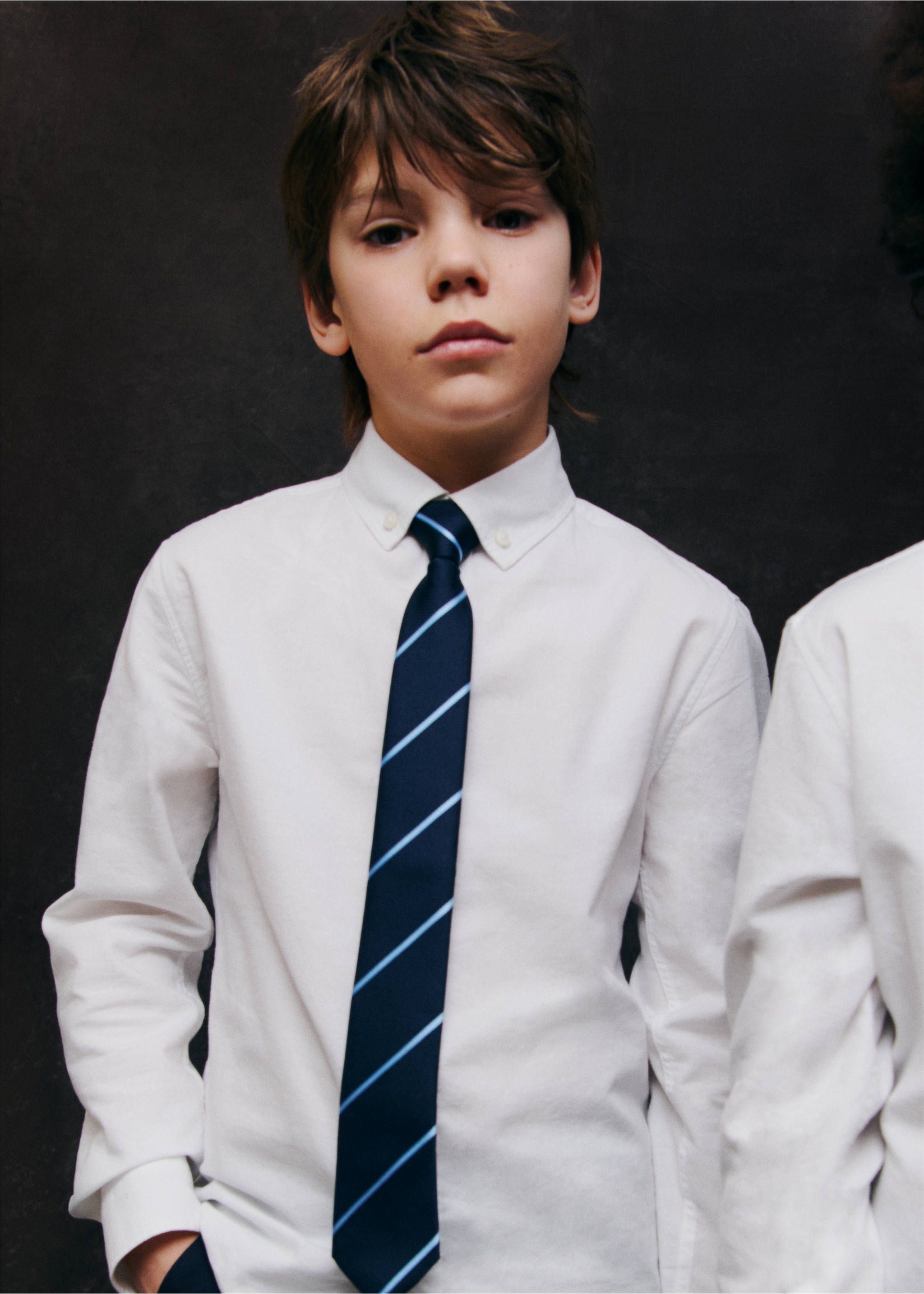 Striped tie - General plane, Dark Navy. Ref: 87043640-00.