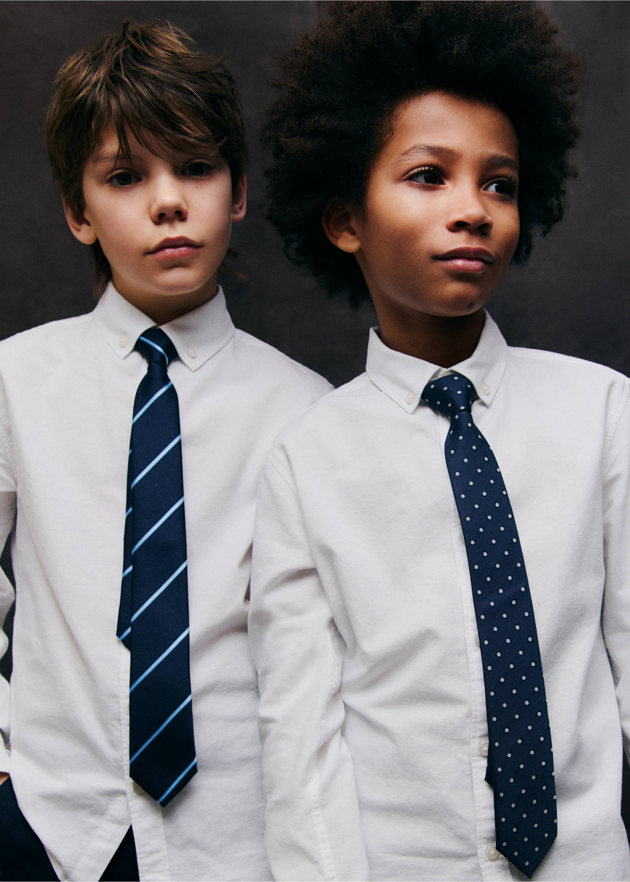 Striped tie - Details of the article 5, Dark Navy. Ref: 87043640-00.