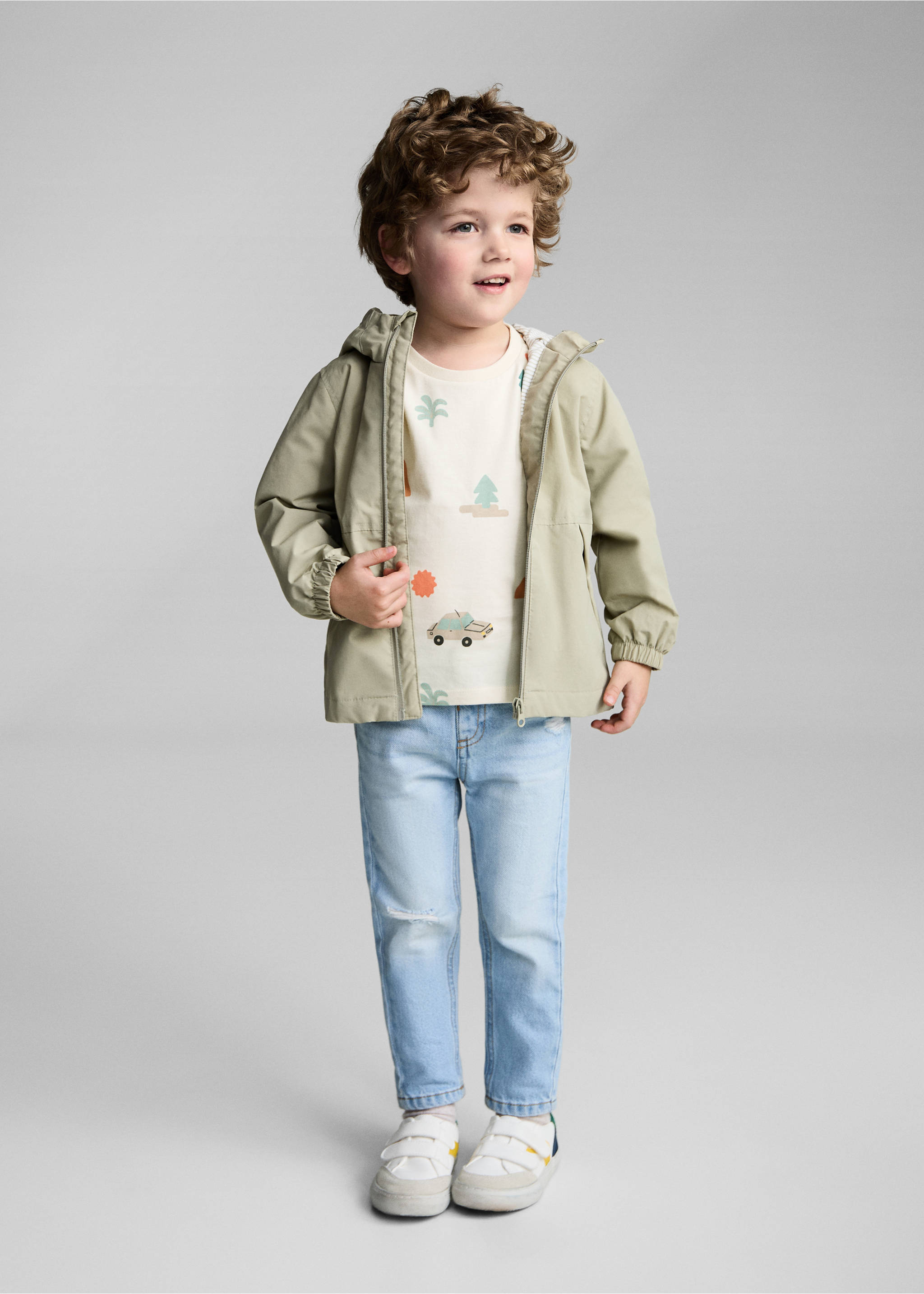 Printed long sleeve t-shirt - General plane, Ecru. Ref: 87043643-00.