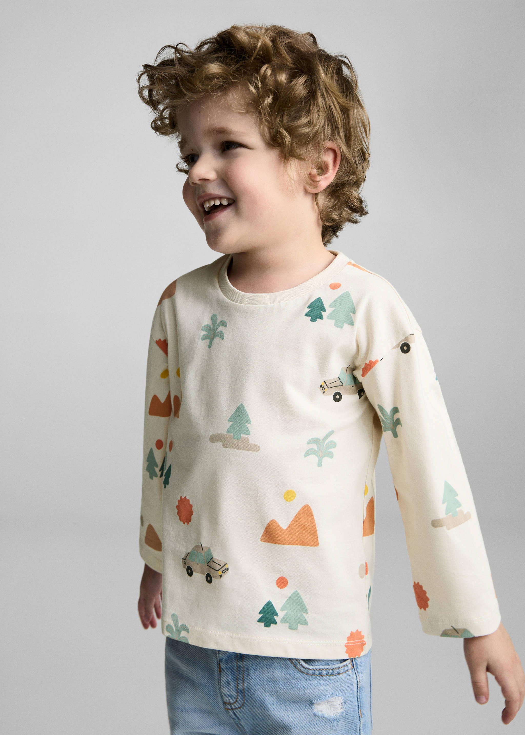 Printed long sleeve t-shirt - Medium plane