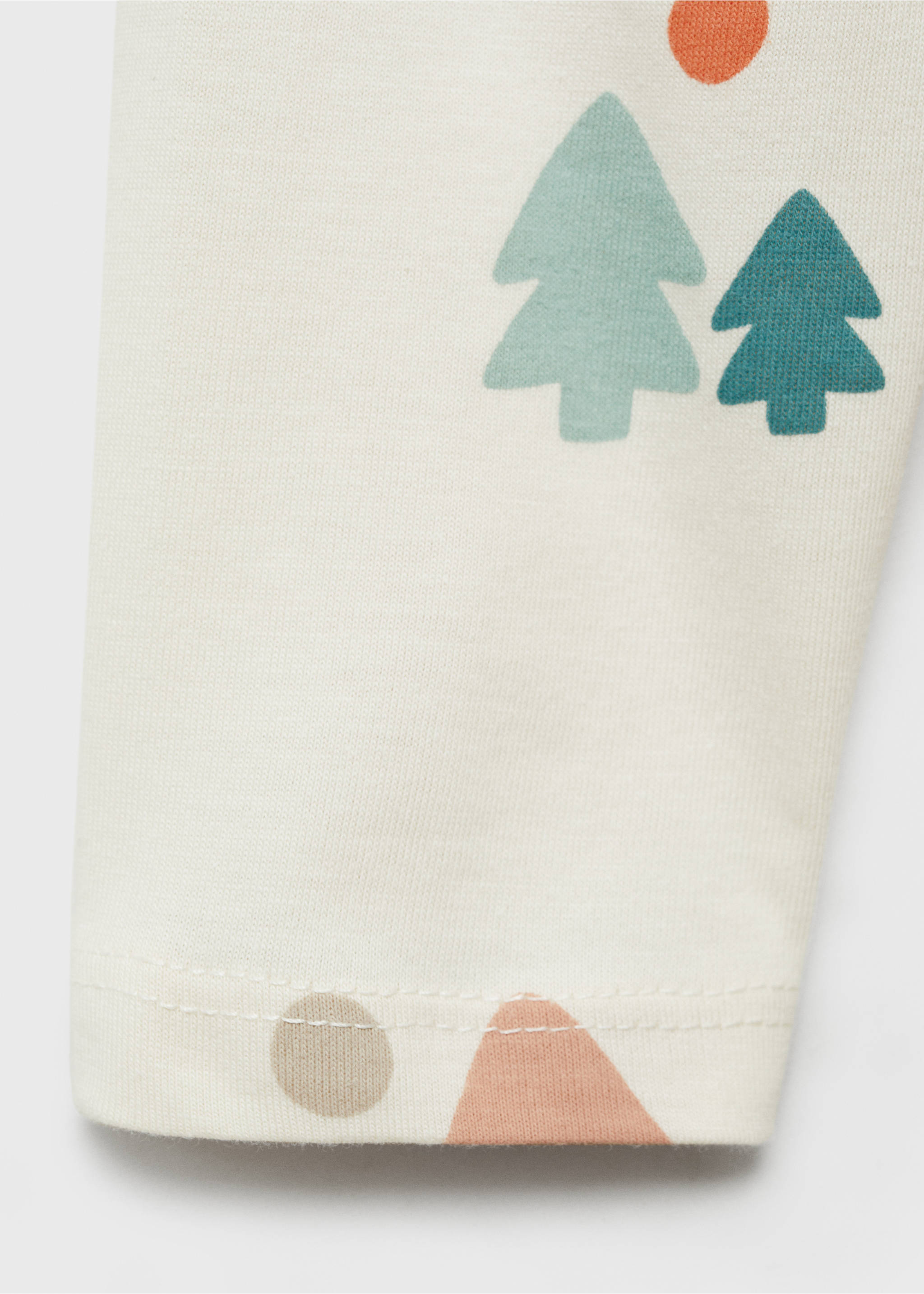 Printed long sleeve t-shirt - Details of the article 0, Ecru. Ref: 87043643-00.