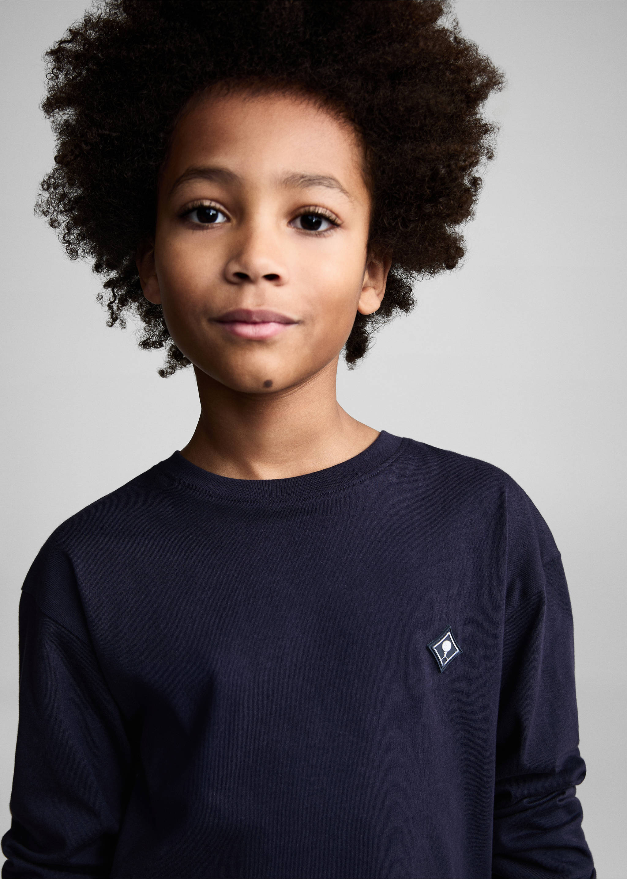 Katoenen T-shirt met print - Detail van het artikel 1, Donkermarine. Ref: 87043645-00.