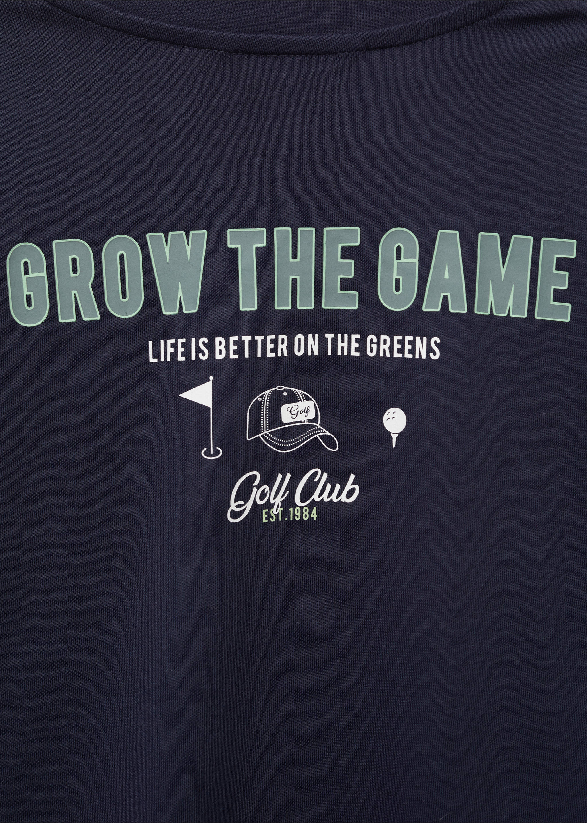 Katoenen T-shirt met print - Detail van het artikel 0, Donkermarine. Ref: 87043645-00.