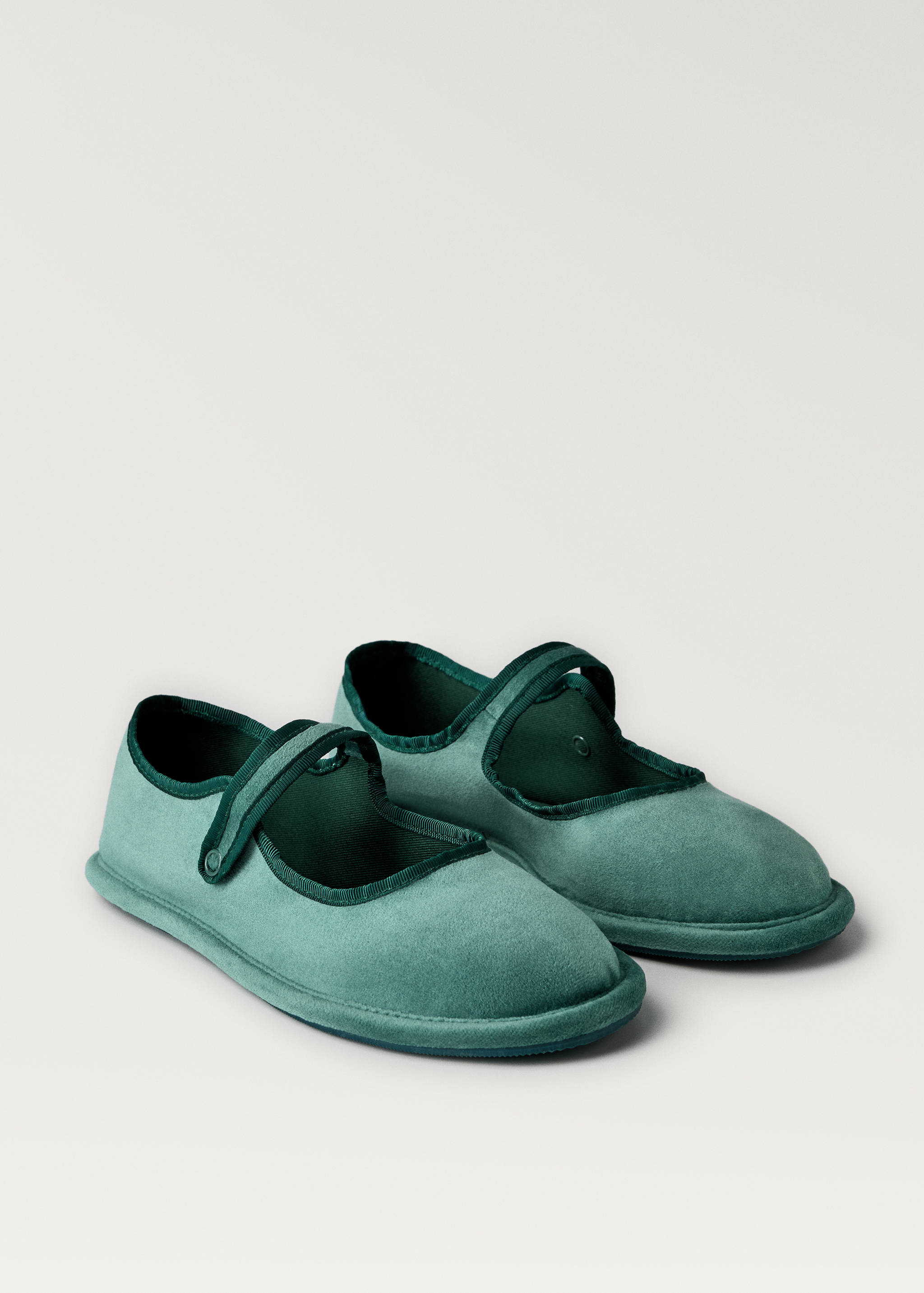 Velour ballet flats with buckle detail - Medium plane