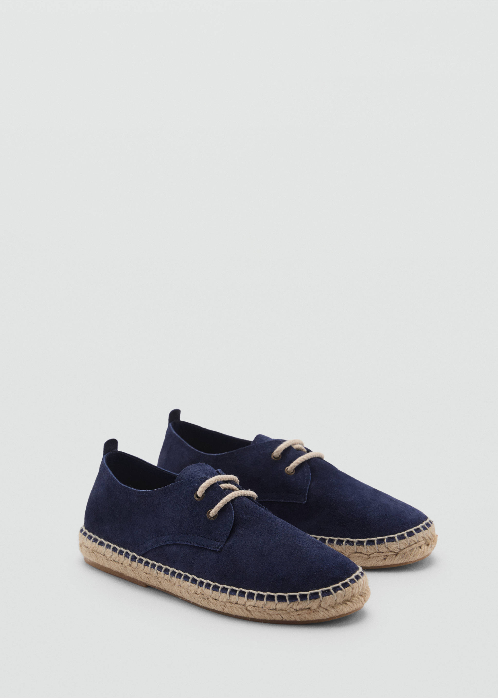 Laces suede espadrilles - Medium plane, Blue. Ref: 87043654-00.