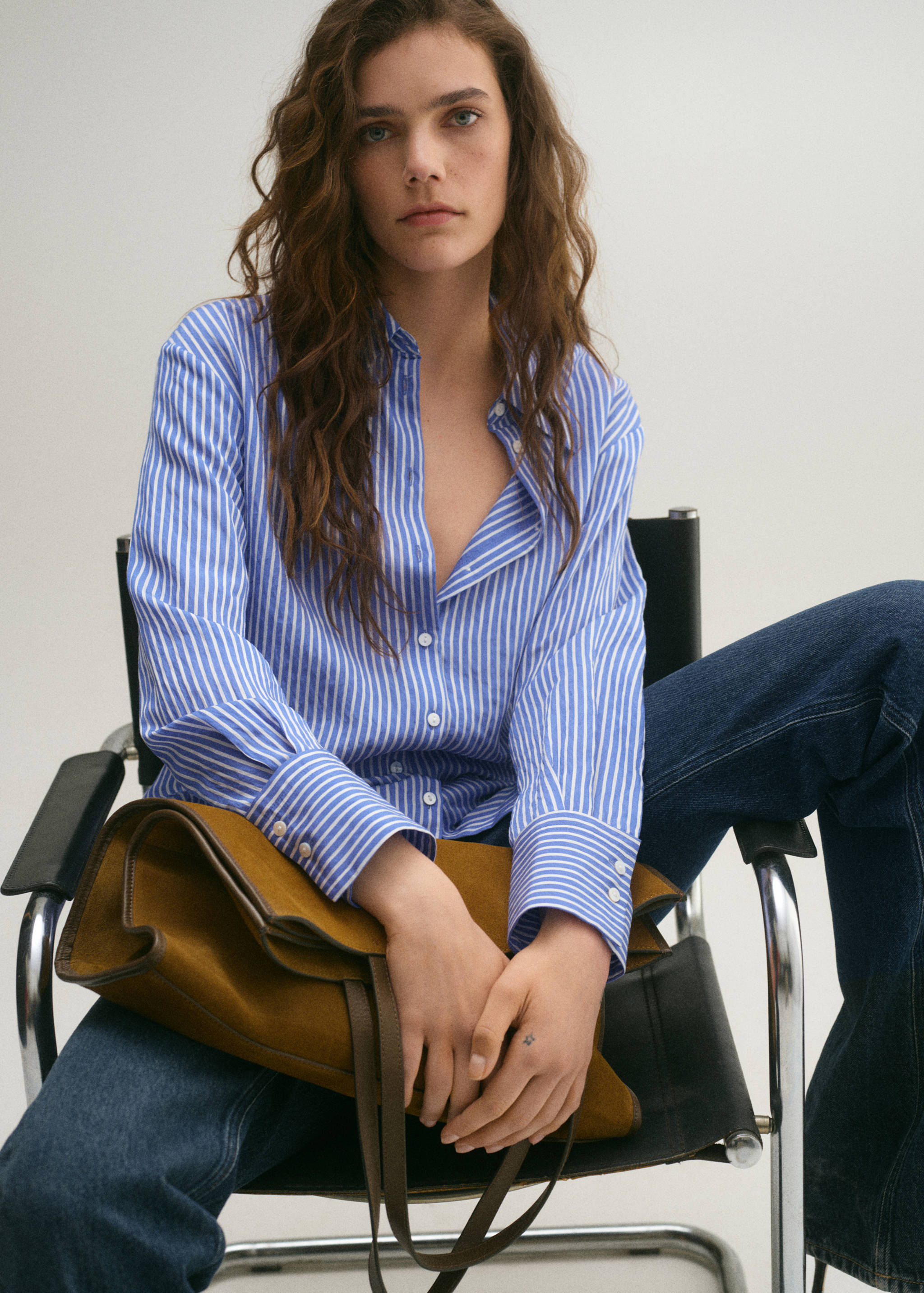 Striped straight shirt - Medium plane