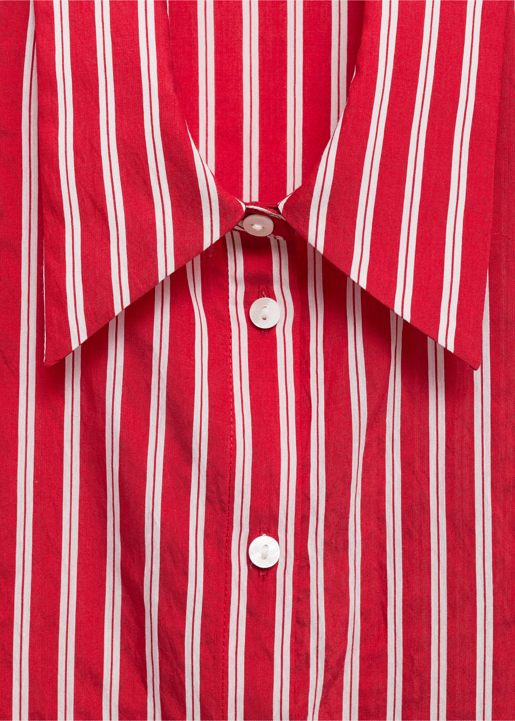 Striped straight shirt - Details of the article 8, Red. Ref: 87044069-00.