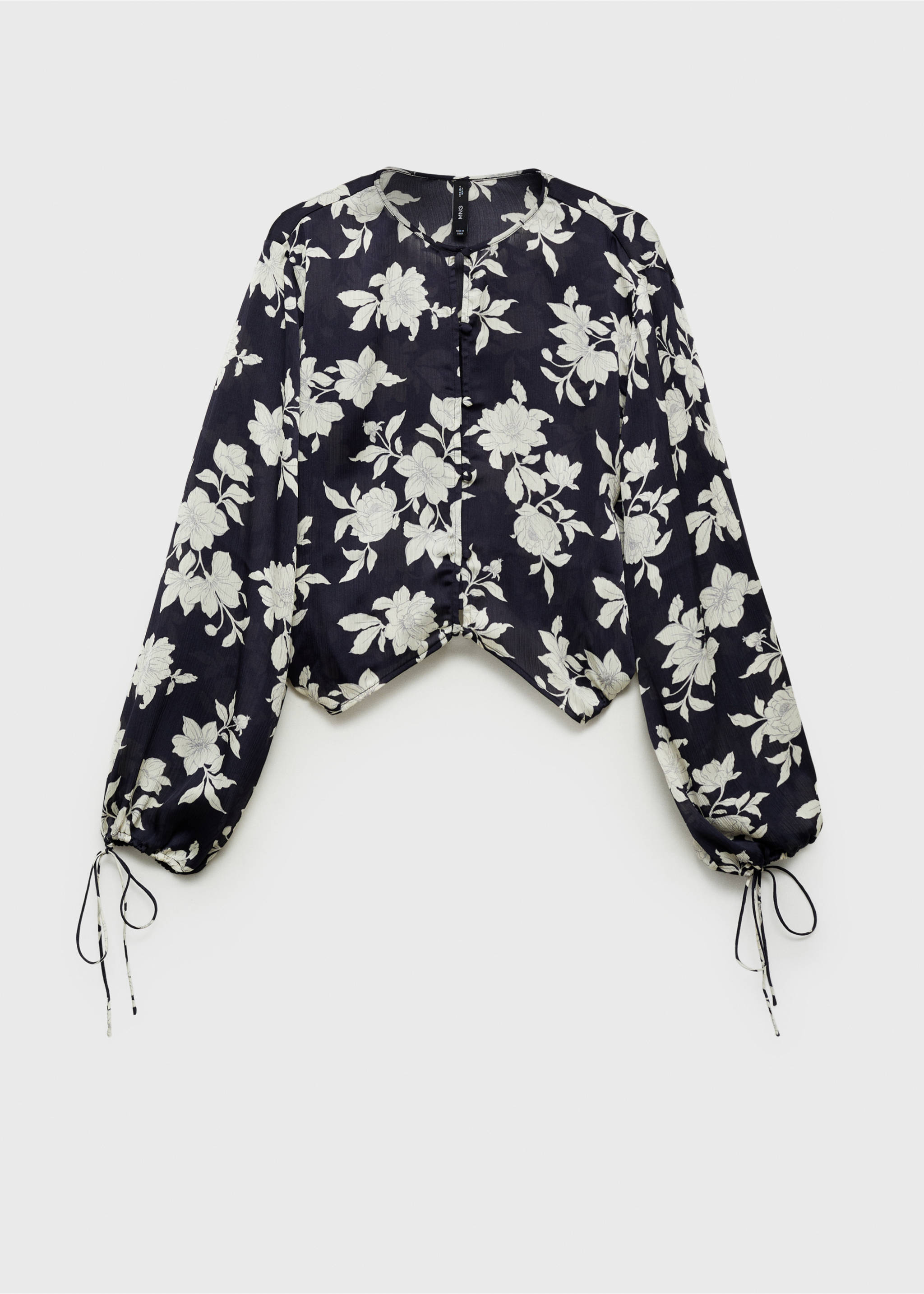 Floral print blouse - Article without model, Black. Ref: 87044070-00.