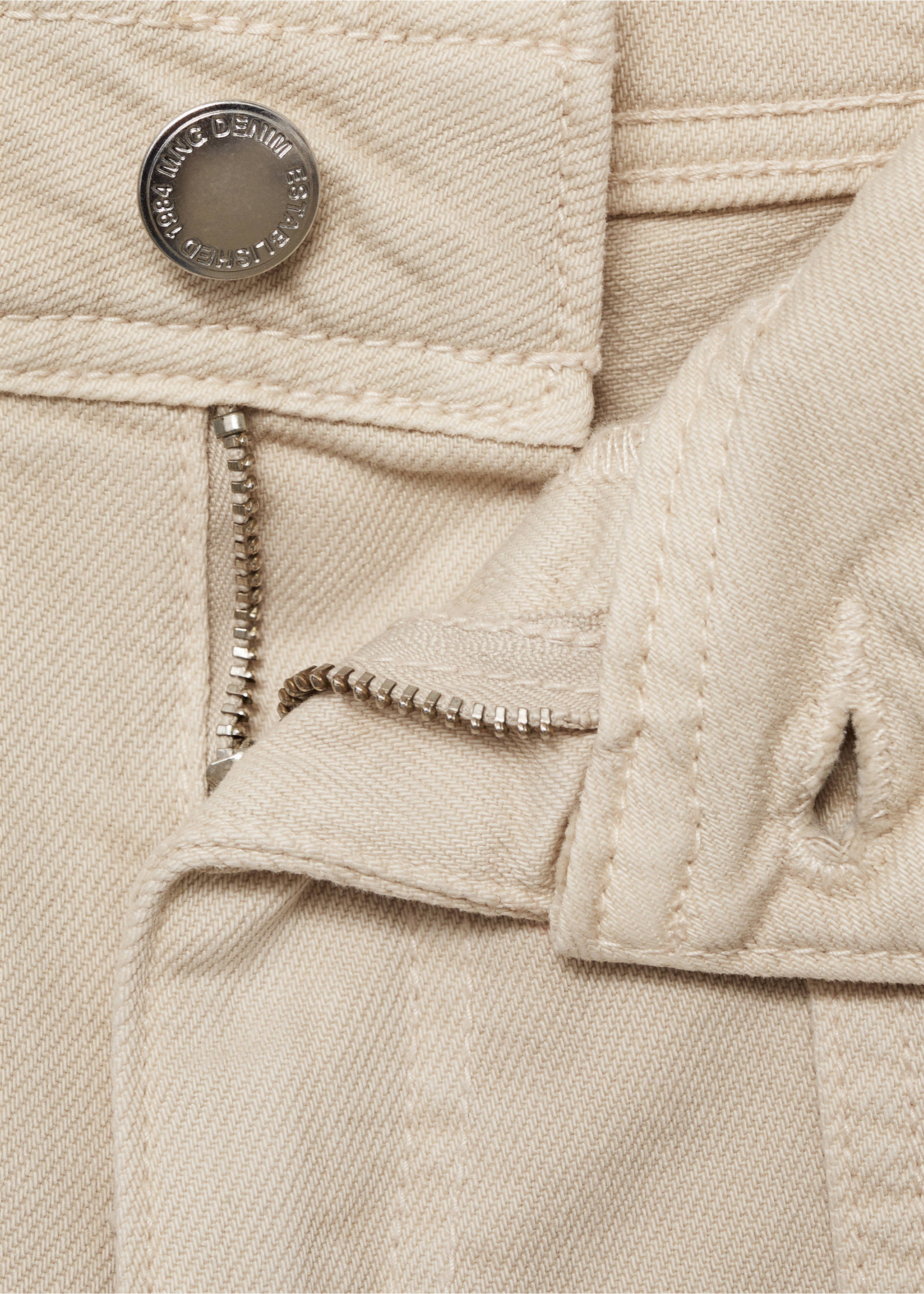 Wide leg jeans with pockets - Details of the article 0, Sand. Ref: 87044071-00.