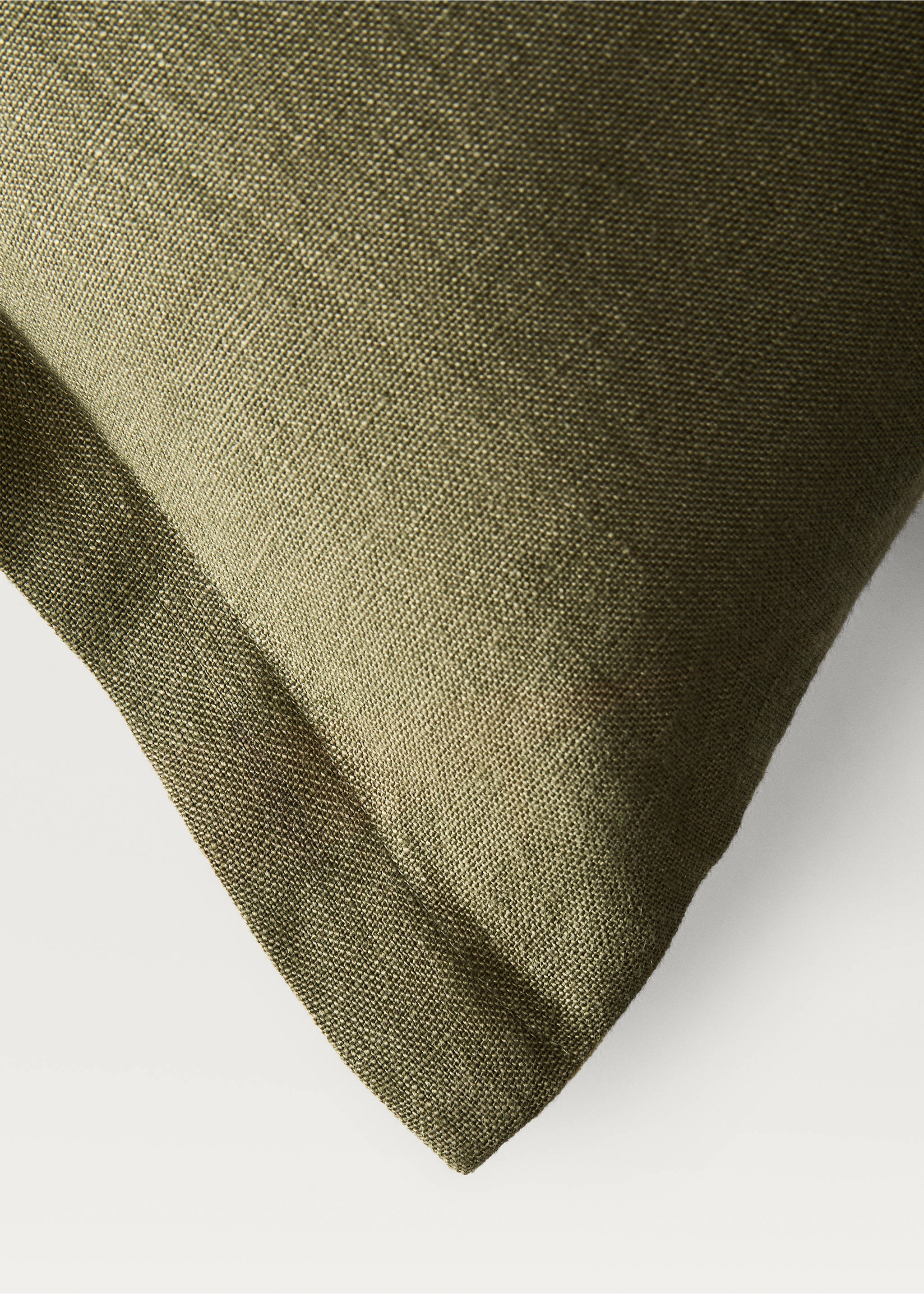 Two-tone linen cushion cover 40x60cm - Details of the article 3, Lime. Ref: 87044073-00.