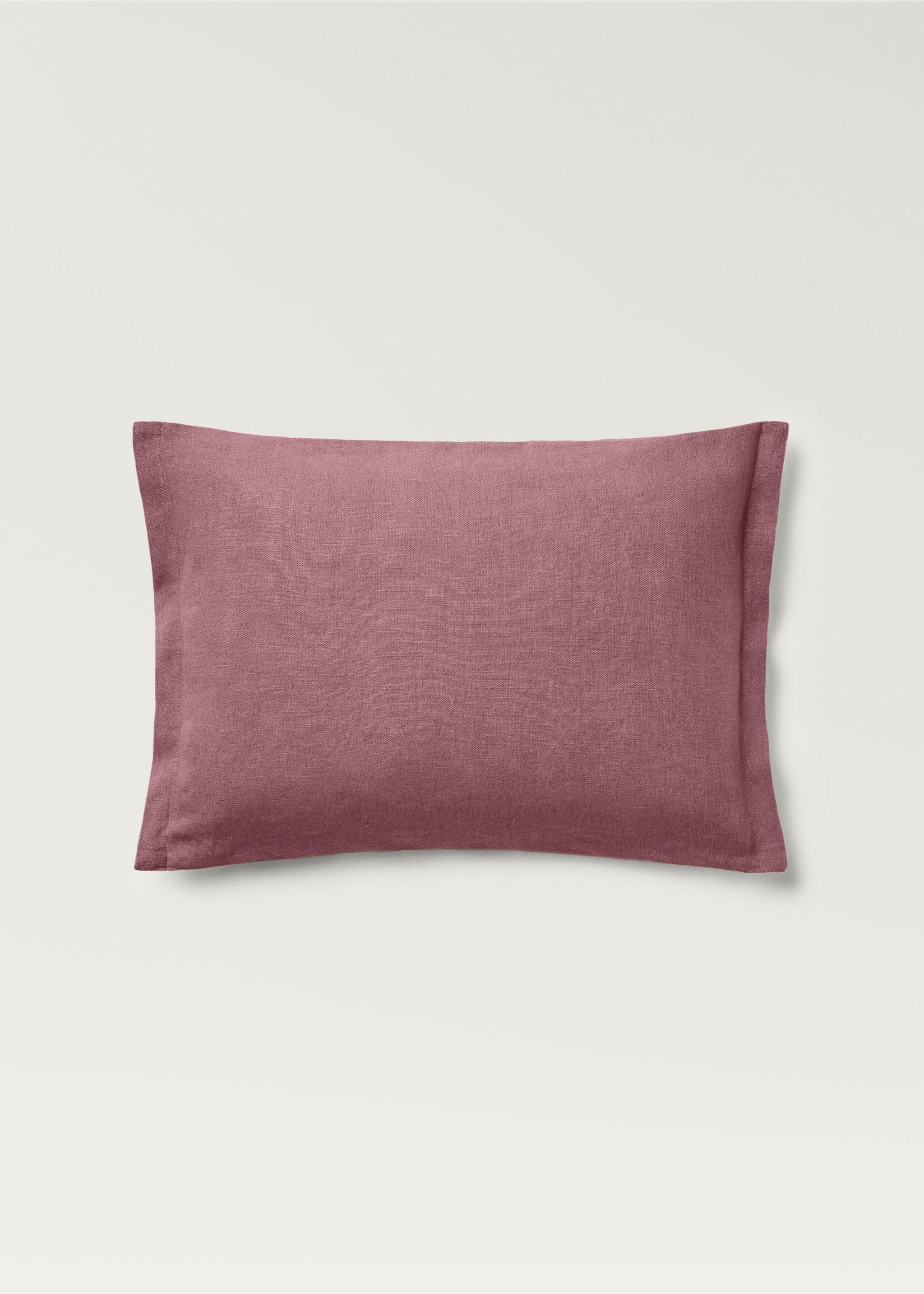 Two-tone linen cushion cover 40x60cm - Article without model, Plum. Ref: 87044073-00.