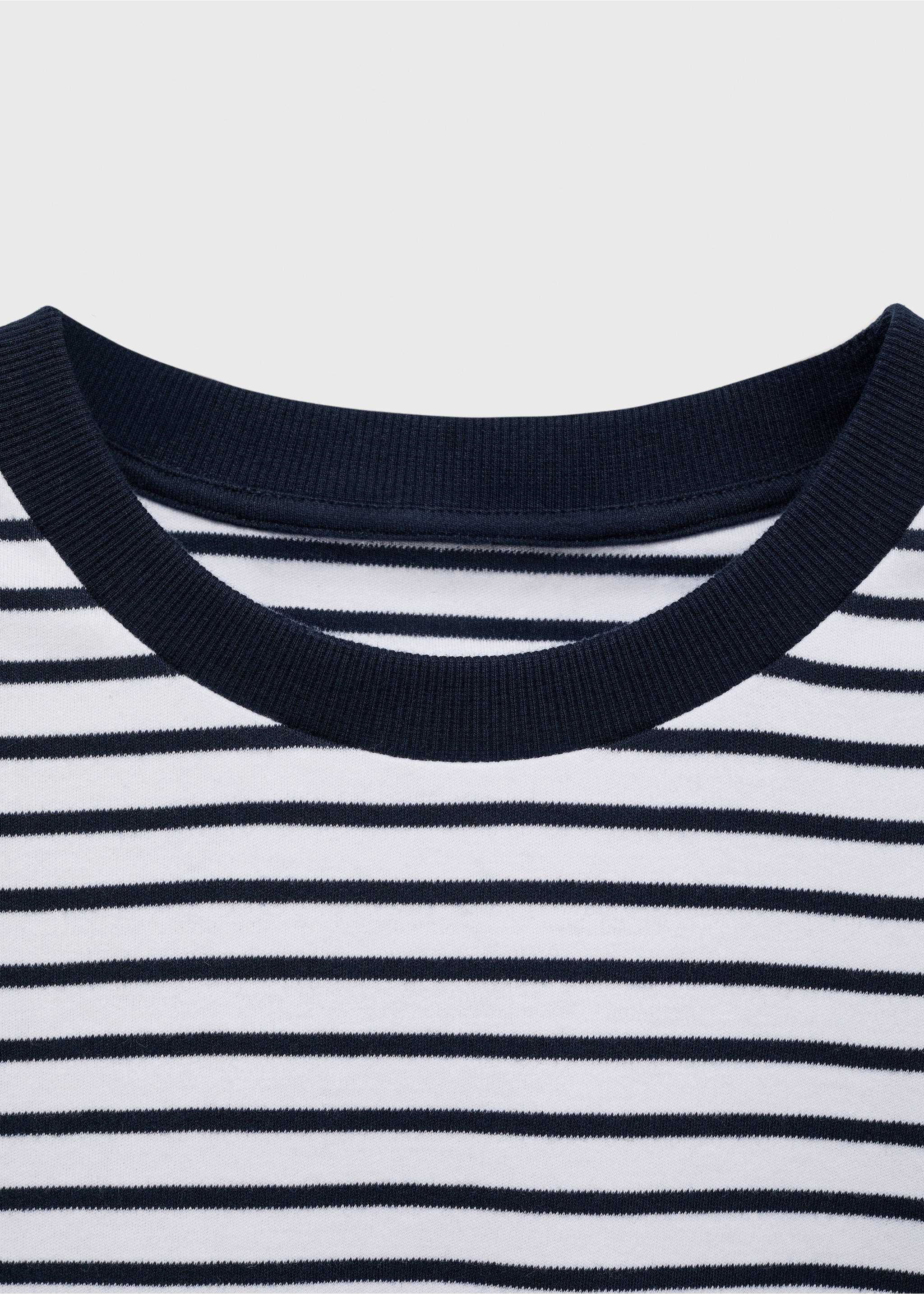 Striped short-sleeved cotton t-shirt - Details of the article 8, Blue. Ref: 87044081-00.