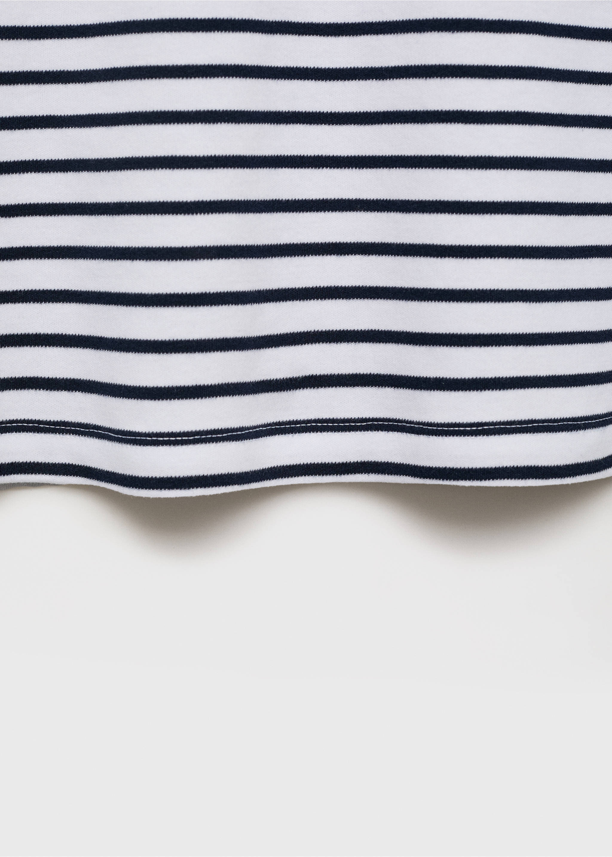 Striped short-sleeved cotton t-shirt - Details of the article 0, Blue. Ref: 87044081-00.