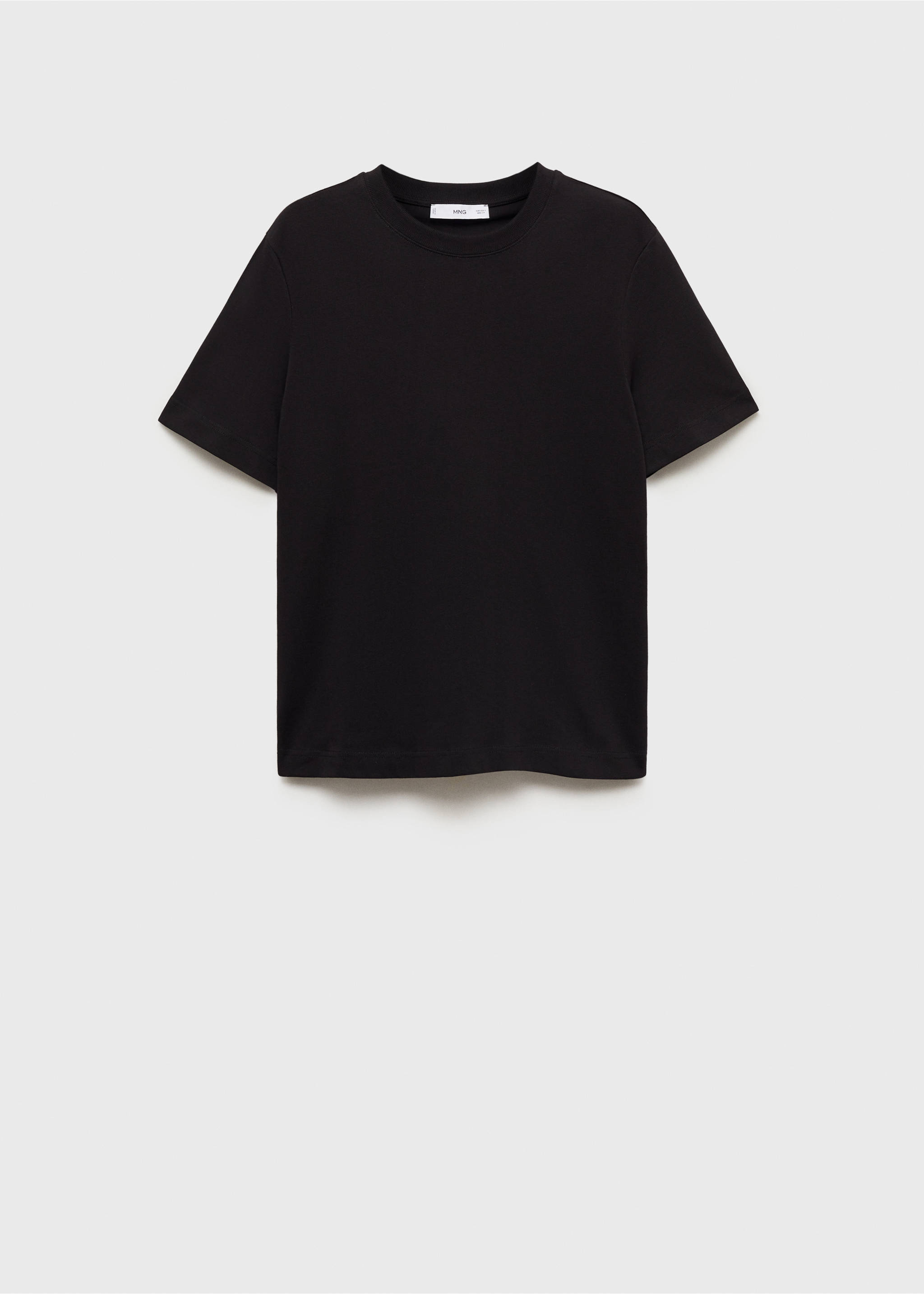 Short-sleeved cotton t-shirt - Article without model, Black. Ref: 87044082-00.