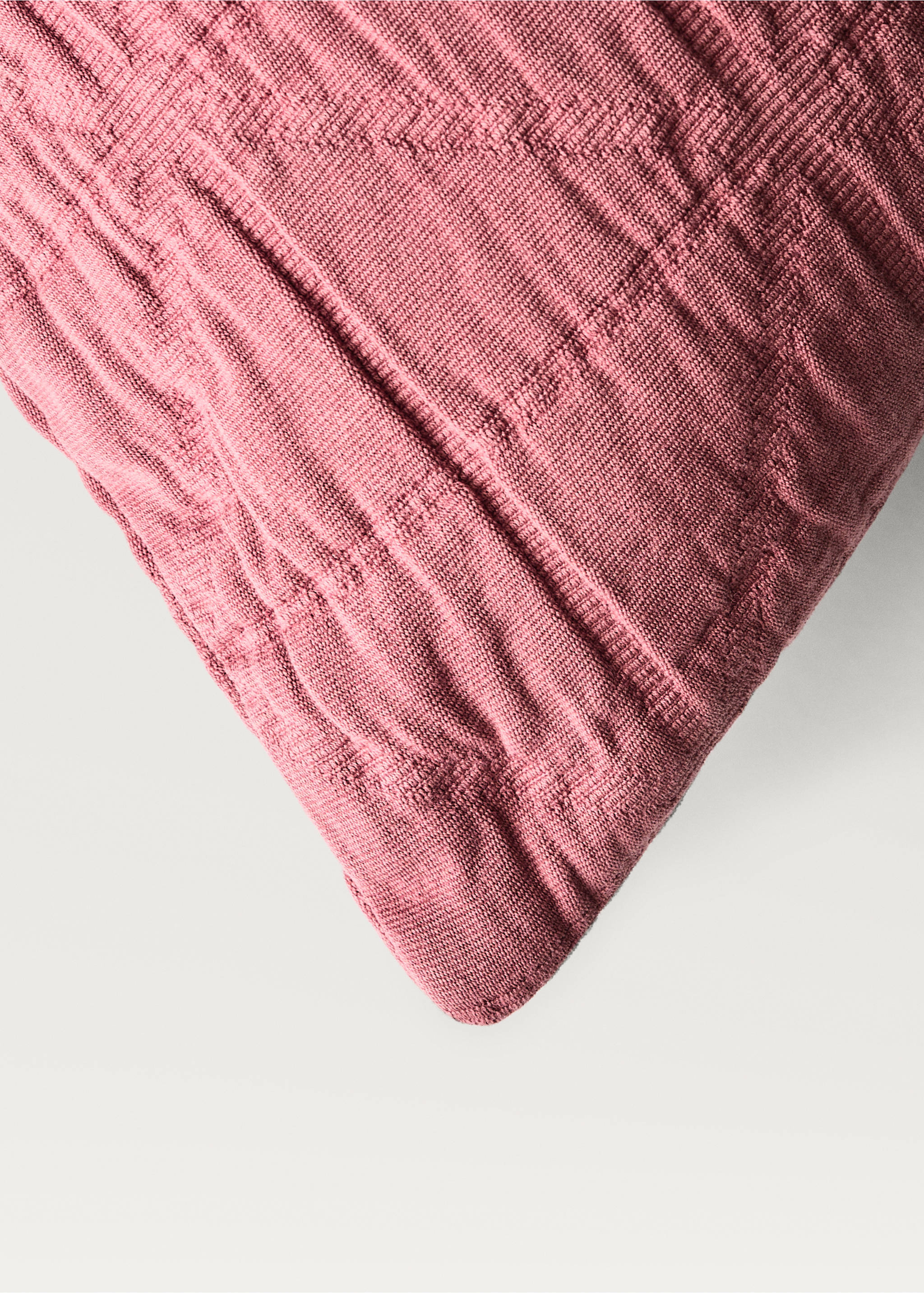 Children's cotton jacquard garment-dyed rhombus cushion cover 40x40 cm - Details of the article 2, Pink. Ref: 87044083-00.